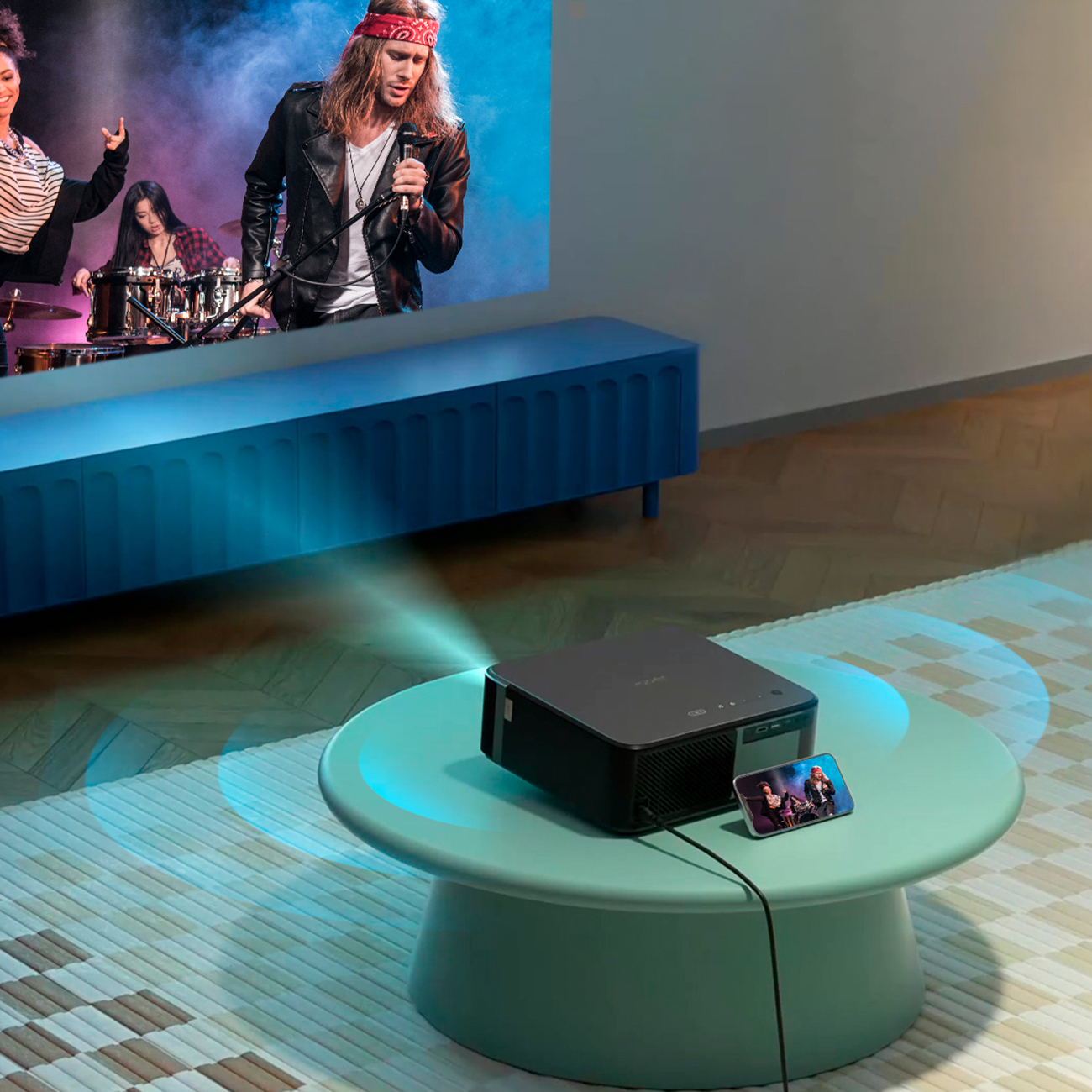 Fullhd 1080p Lcd Daugialypės Terpės Projektorius Su "jbl Wifi Bt K2s" Garsiakalbiais - Juodas