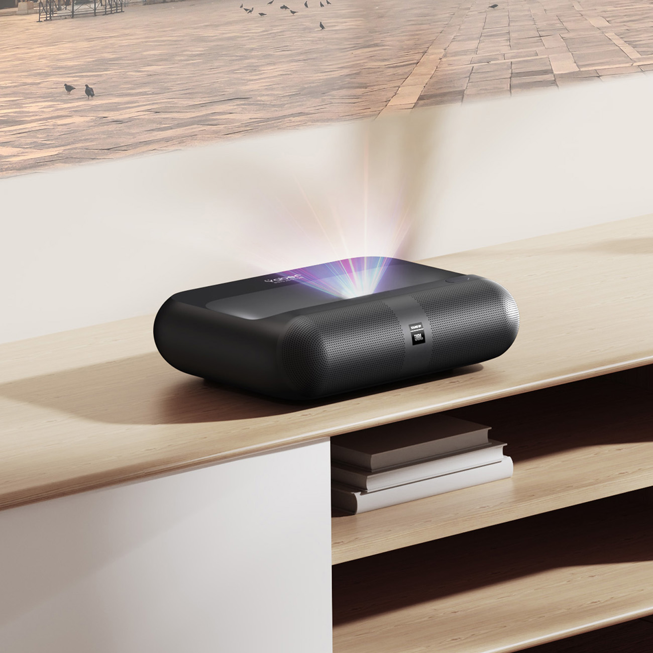Rgb Fullhd 1080p Lazerinis Daugialypės Terpės Projektorius Su "jbl Wifi Bt K300s" Garsiakalbiais - Juodas