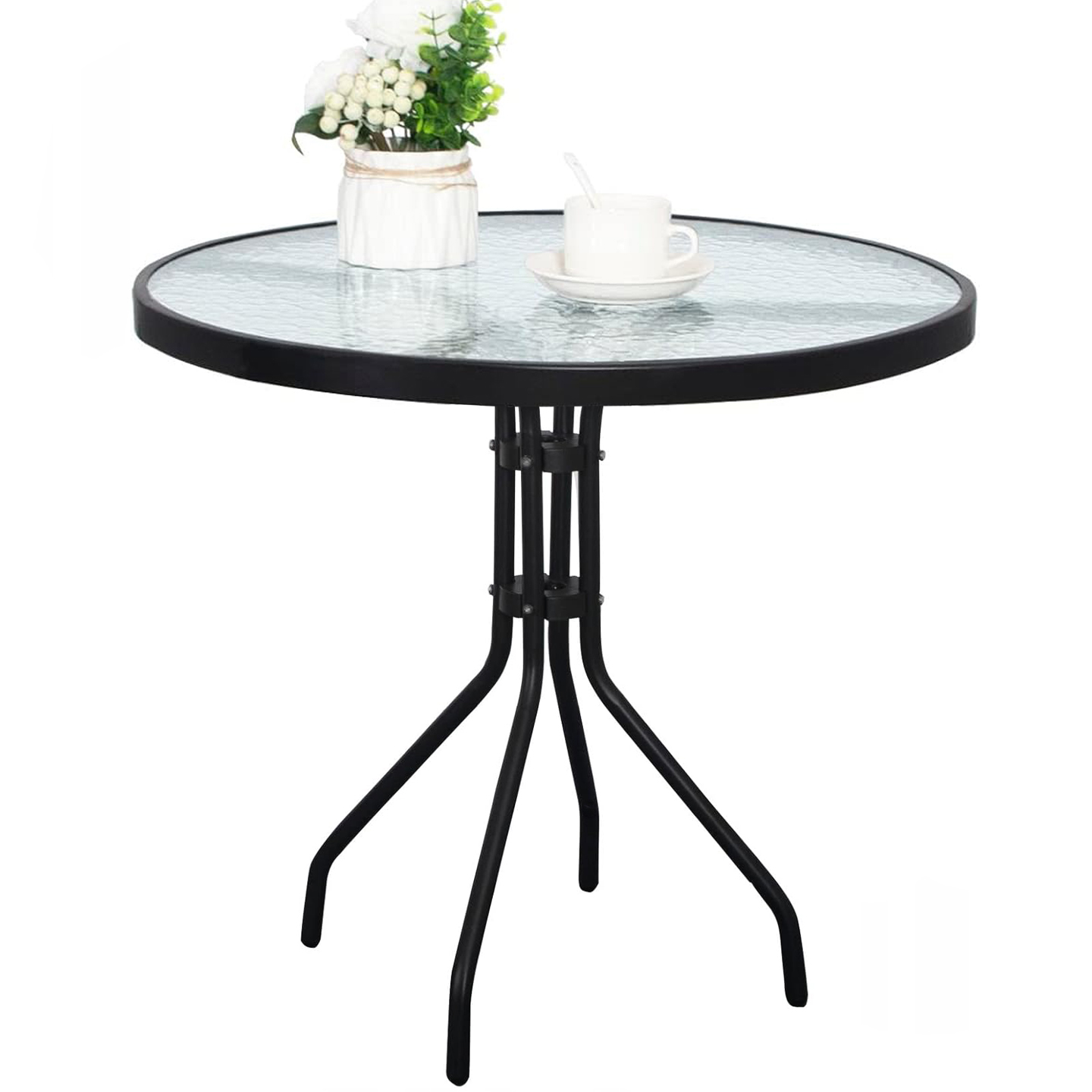Apvalus Stalas Island 90 Cm + 4x Sofia Kėdė Juoda