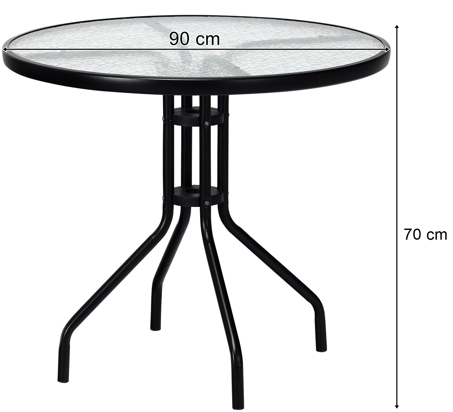 Apvalus Stalas Island 90 Cm + 4x Sofia Kėdė Juoda