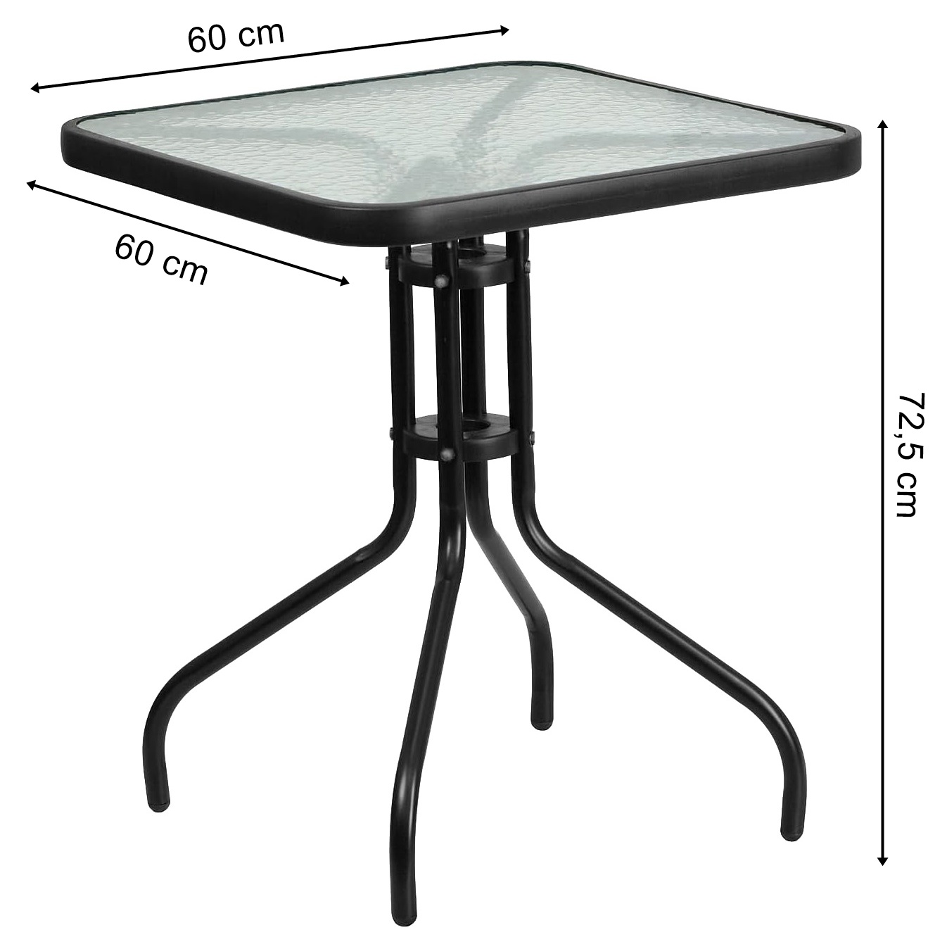 Kvadratinis Stalas Island 60 Cm + 2x Sofia Kėdė Juoda