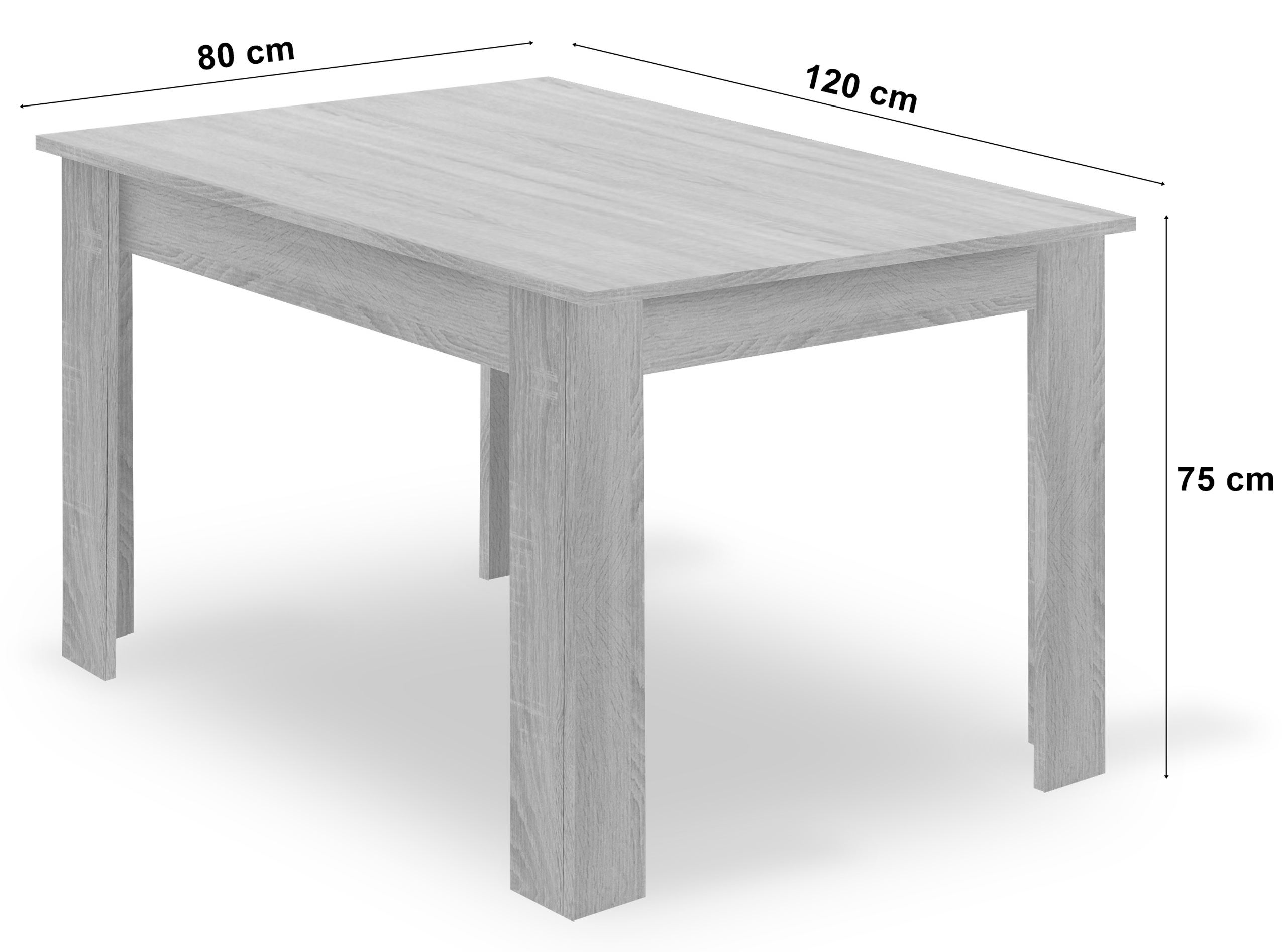 Komplektas Np 120x80 "artisan" Stalo Kojos Juodos Spalvos + 4 Kėdės Wat Juodos Spalvos / Kojos Juodos Spalvos