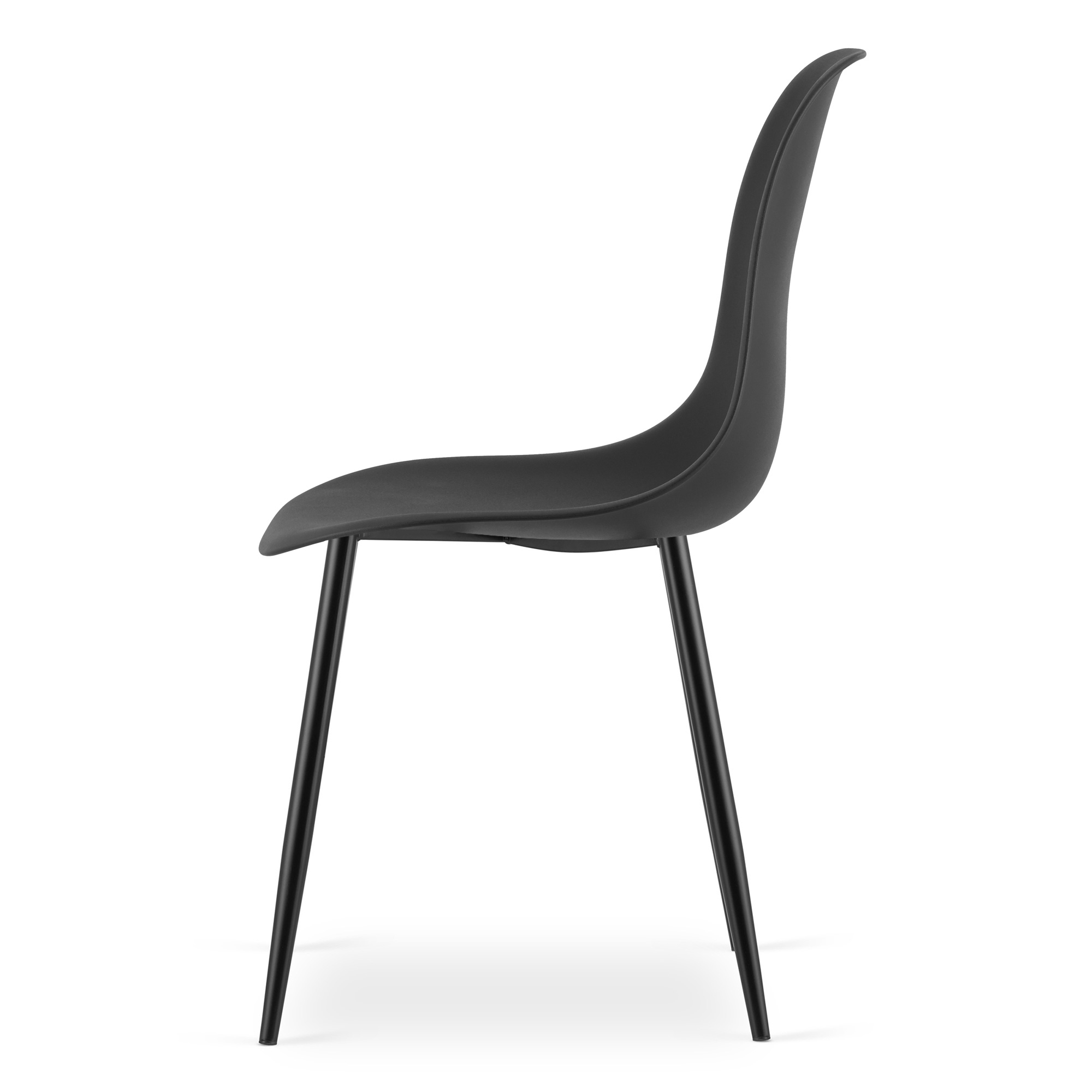 Komplektas Tessa 120 Cm X 60 Cm Stalas - Juodas / Juodos Kojos + 4 Kėdės Wat Juodos / Juodos Kojos