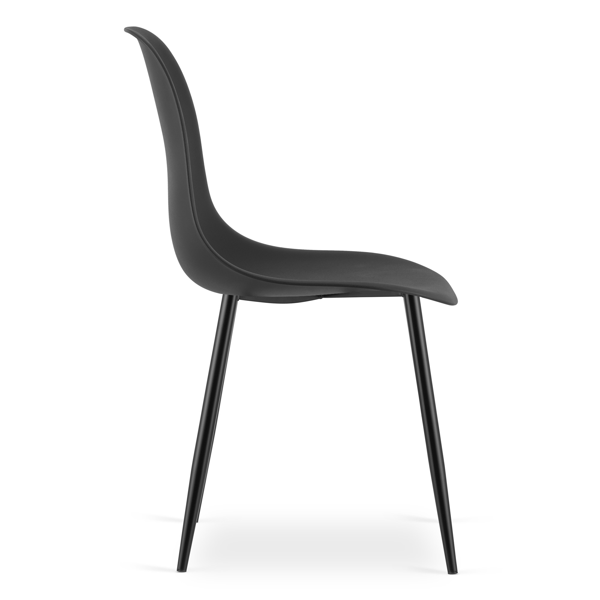 Komplektas Tessa 120 Cm X 60 Cm Stalas - Juodas / Juodos Kojos + 4 Kėdės Wat Juodos / Juodos Kojos