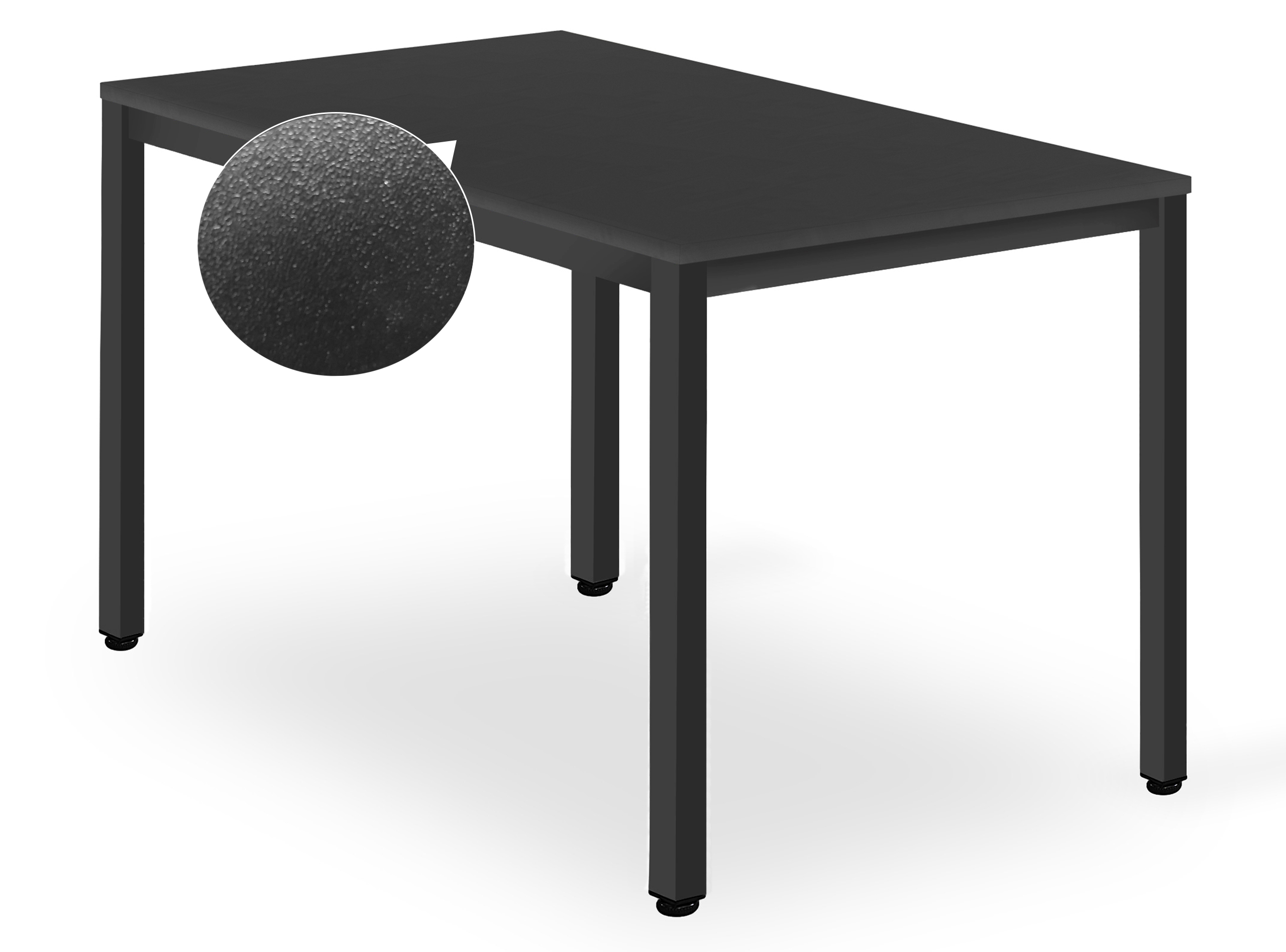 Komplektas Tessa 120 Cm X 60 Cm Stalas - Juodas / Juodos Kojos + 4 Kėdės Wat Juodos / Juodos Kojos