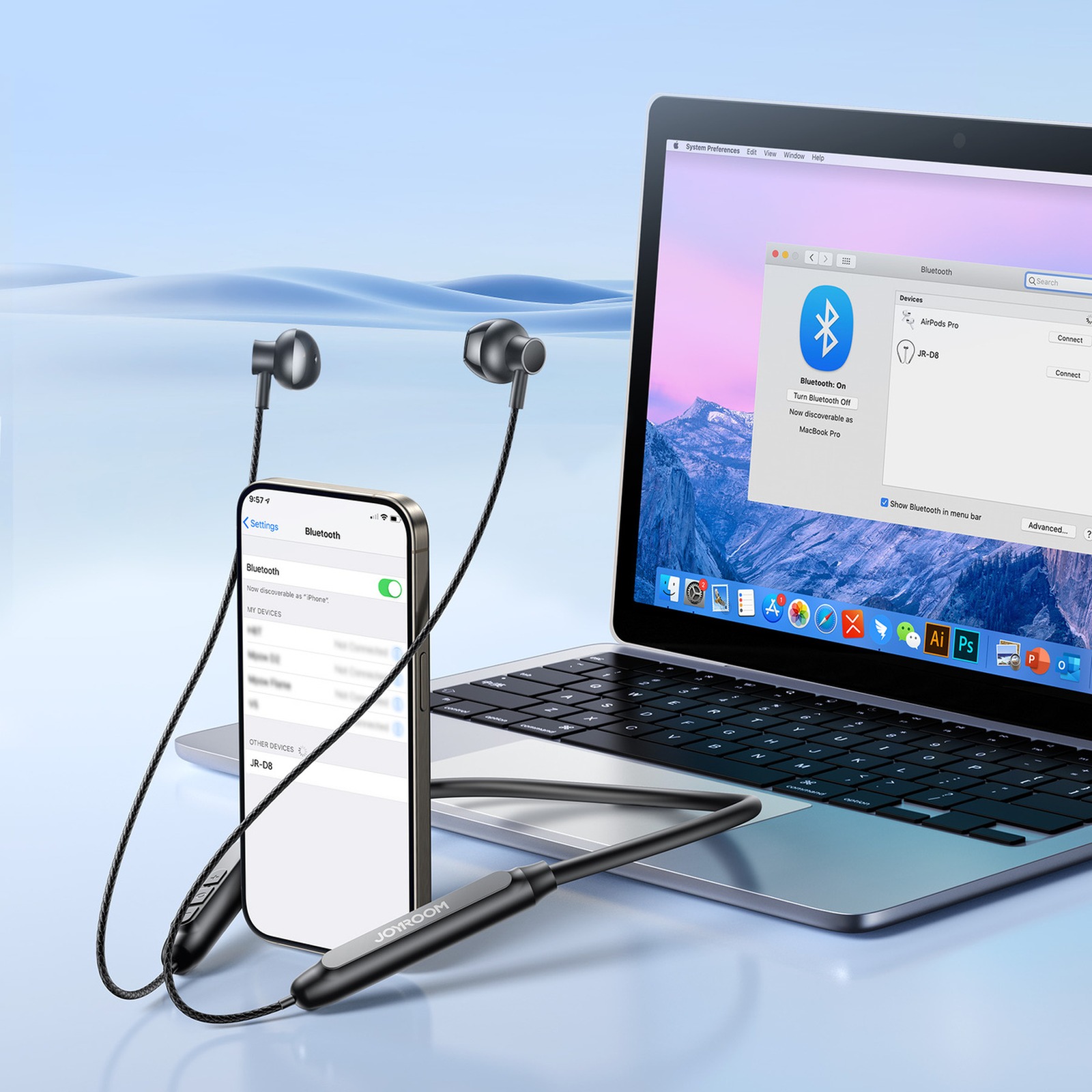"bluetooth" Belaidės Ausinės Su Galvos Juosta - Juodos Spalvos