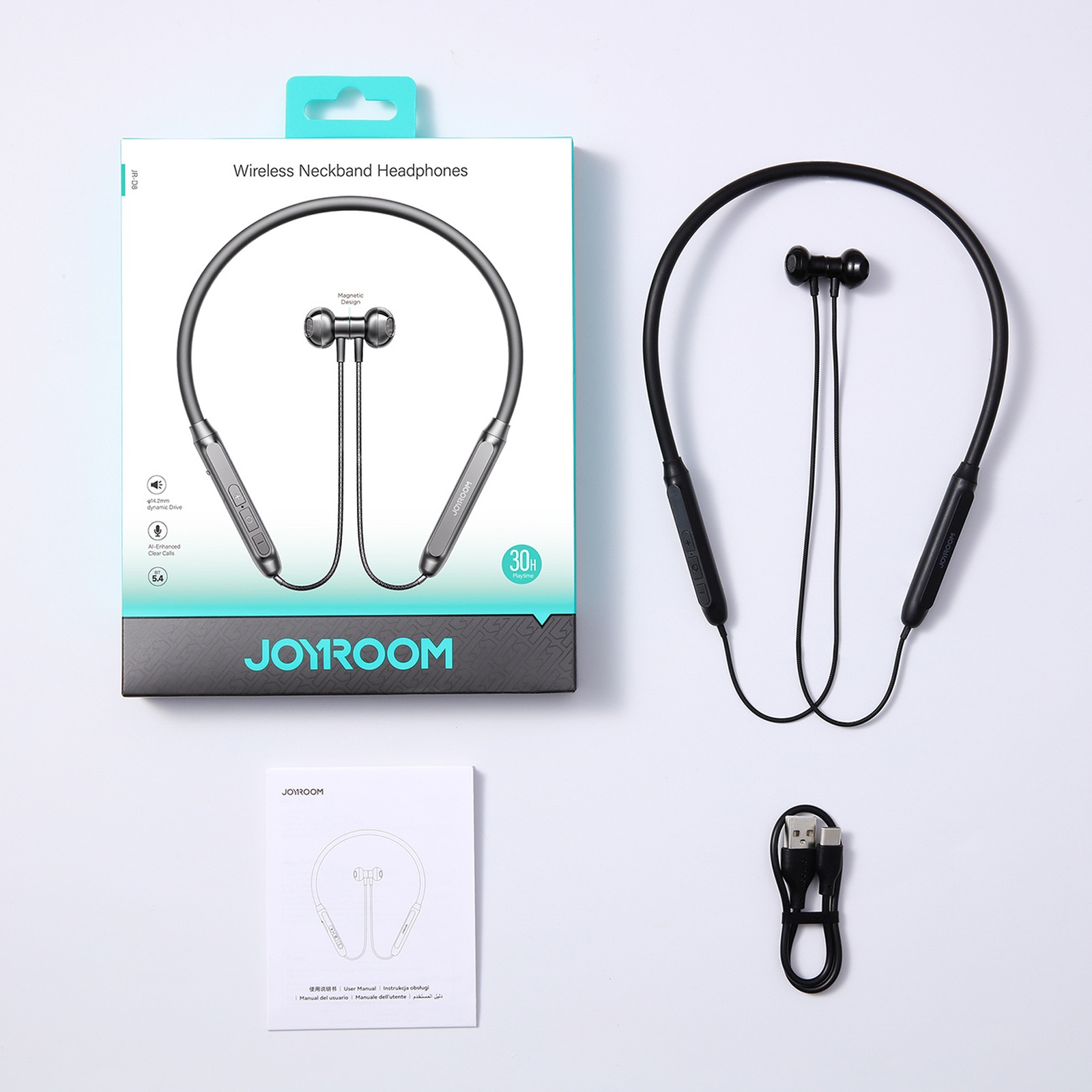 "bluetooth" Belaidės Ausinės Su Galvos Juosta - Juodos Spalvos