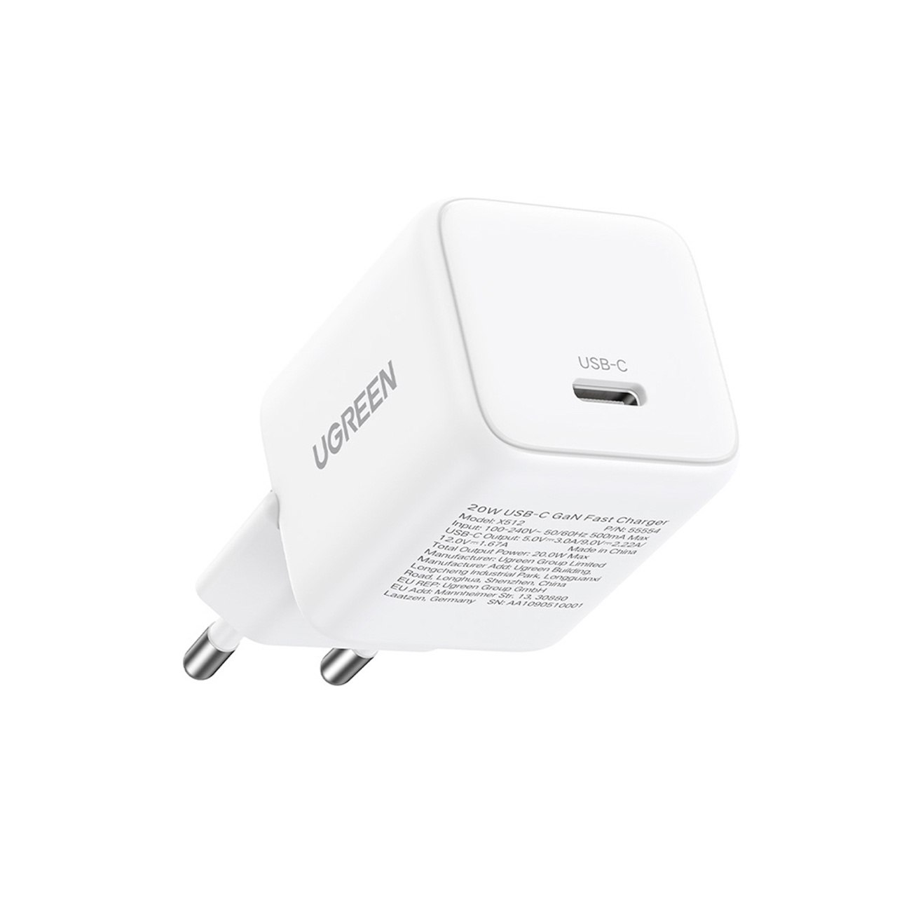X513 Gan Usb-c Tinklo įkroviklis 30 W Su 1 M Ilgio Usb-c Kabeliu - Baltas