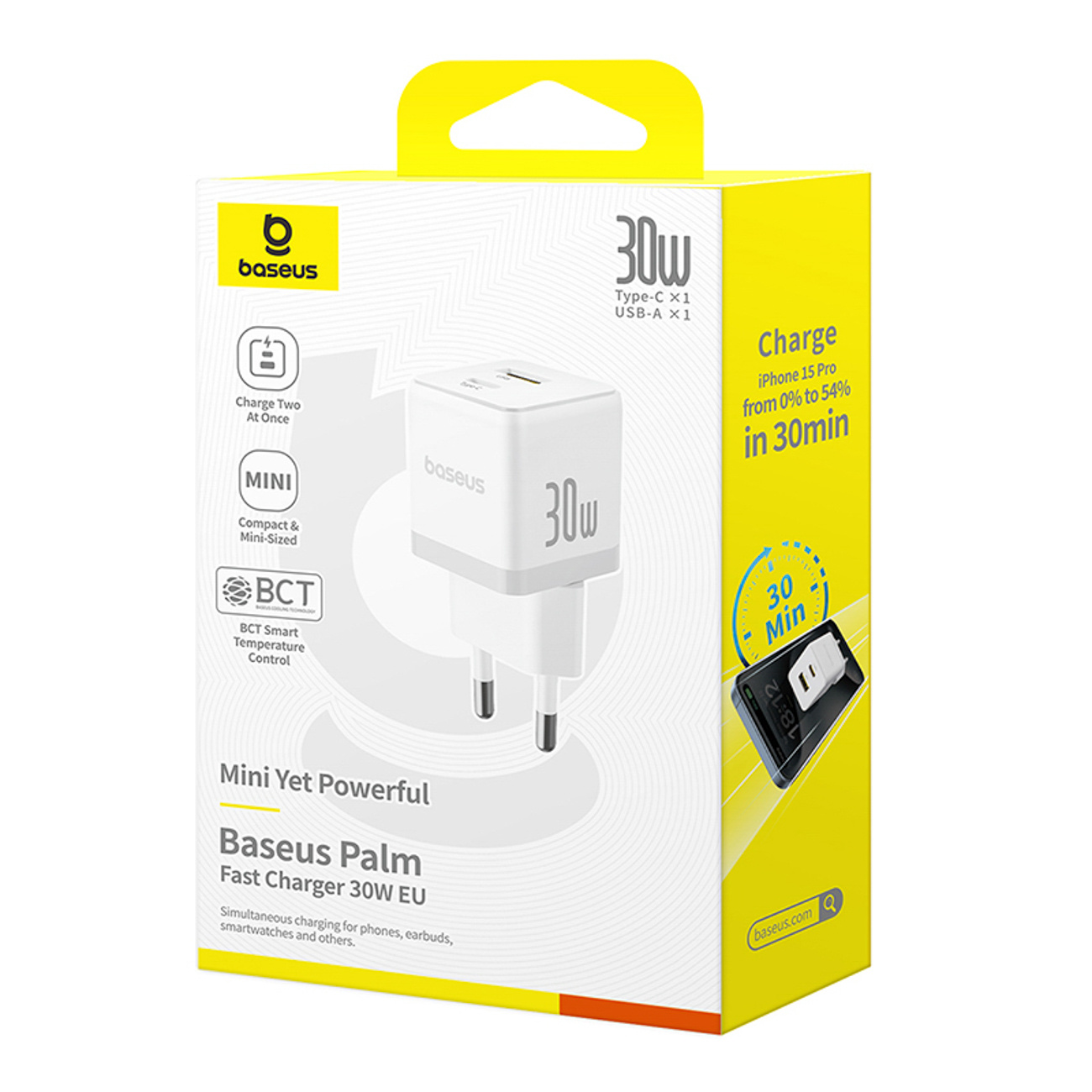 "palm" 30w Usb-c Usb-a Tinklo įkroviklis - Baltas
