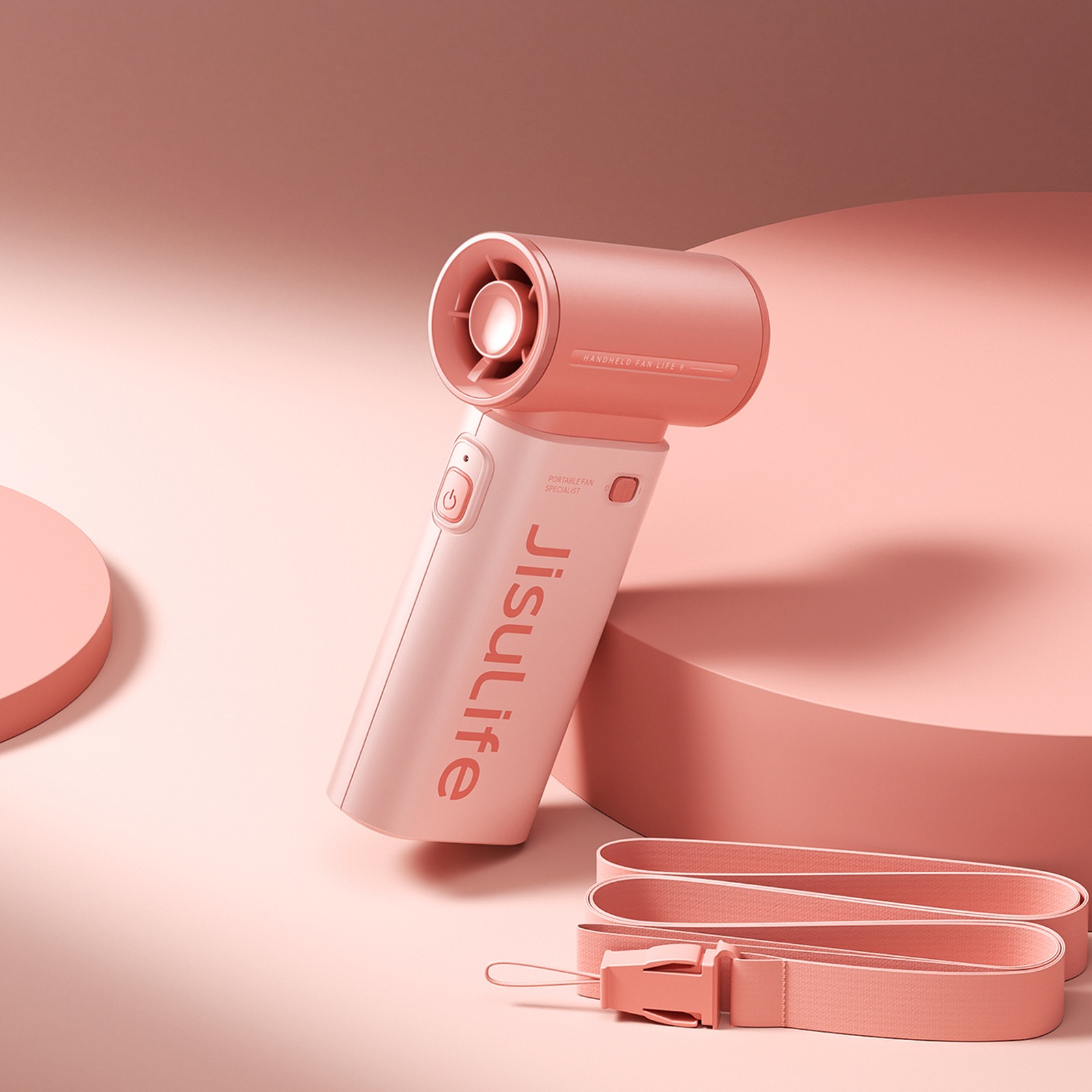 Mini Ventiliatorius Usb-c Nešiojamasis Ventiliatorius 5000 Mah - Rožinis