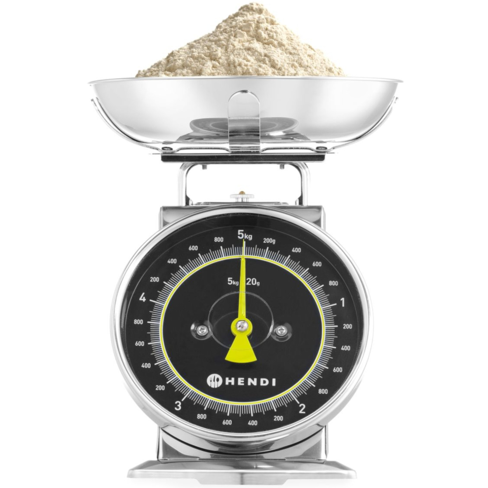Analoginės Virtuvės Svarstyklės Su Nerūdijančio Plieno Svėrimo Lėkšte 5 Kg