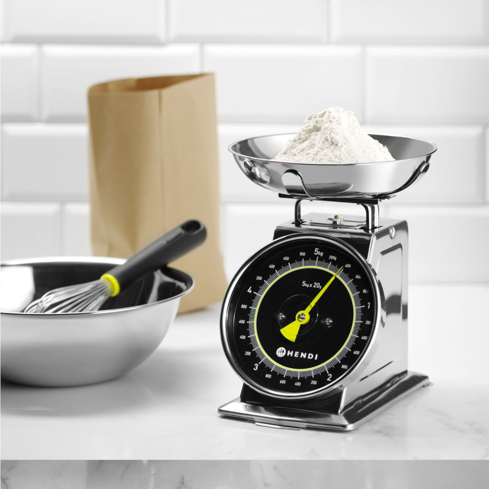 Analoginės Virtuvės Svarstyklės Su Nerūdijančio Plieno Svėrimo Lėkšte 5 Kg