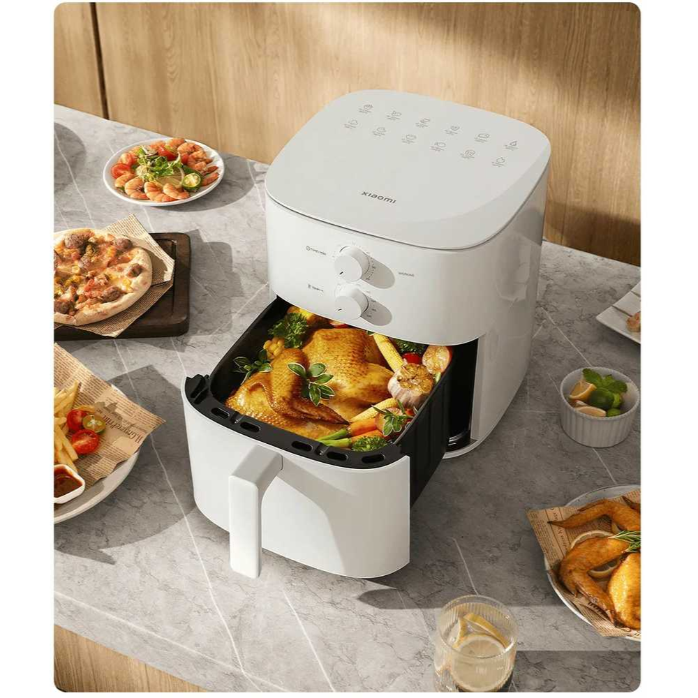 Karšto oro gruzdintuvė Xiaomi Essential, balta, 1550 W, 6 l (Pažeista pakuotė)
