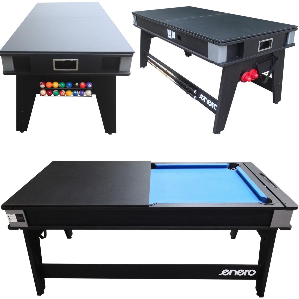 Multigerio Stalas 4v1 Bilardo Stalas Tenis Stalas Valgomojo Stalas 189x94,1x81,3 Cm Enero