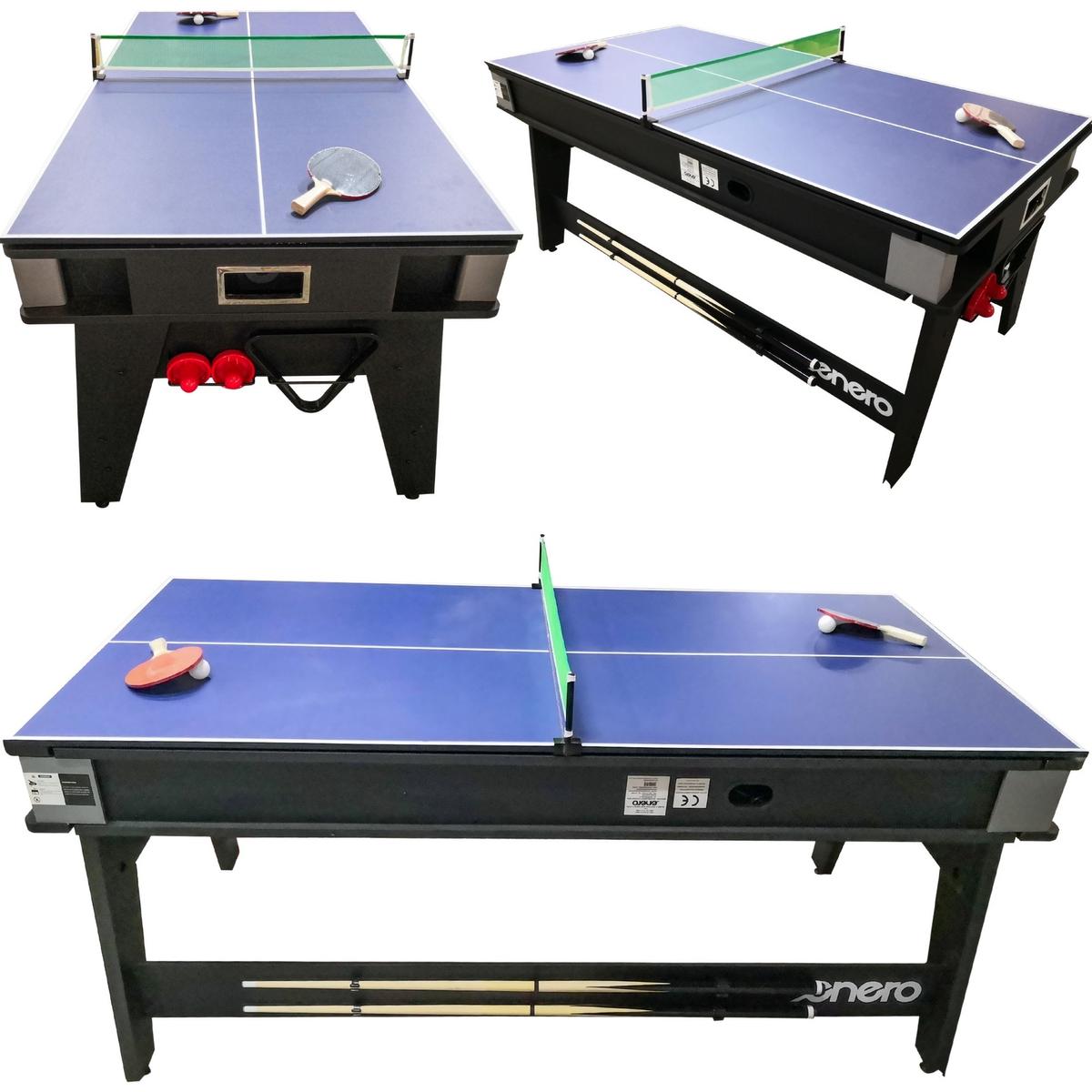 Multigerio Stalas 4v1 Bilardo Stalas Tenis Stalas Valgomojo Stalas 189x94,1x81,3 Cm Enero
