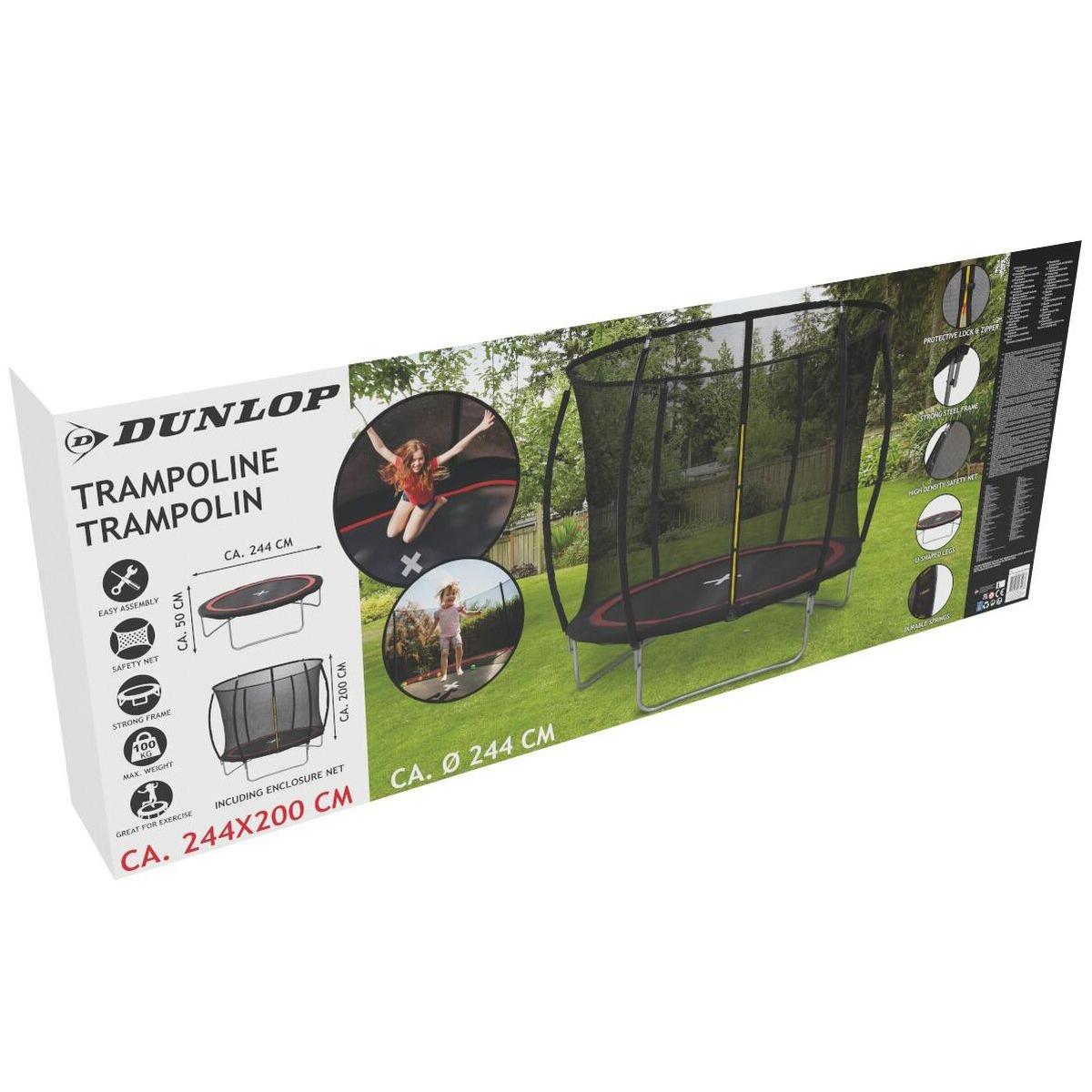 Trampolina Dunlop Premium Su Vidine Tinklelio Sistema Fi244cm