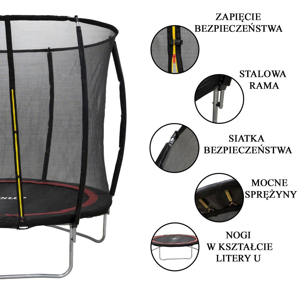 Trampolina Dunlop Premium Su Vidine Tinklelio Sistema Fi244cm