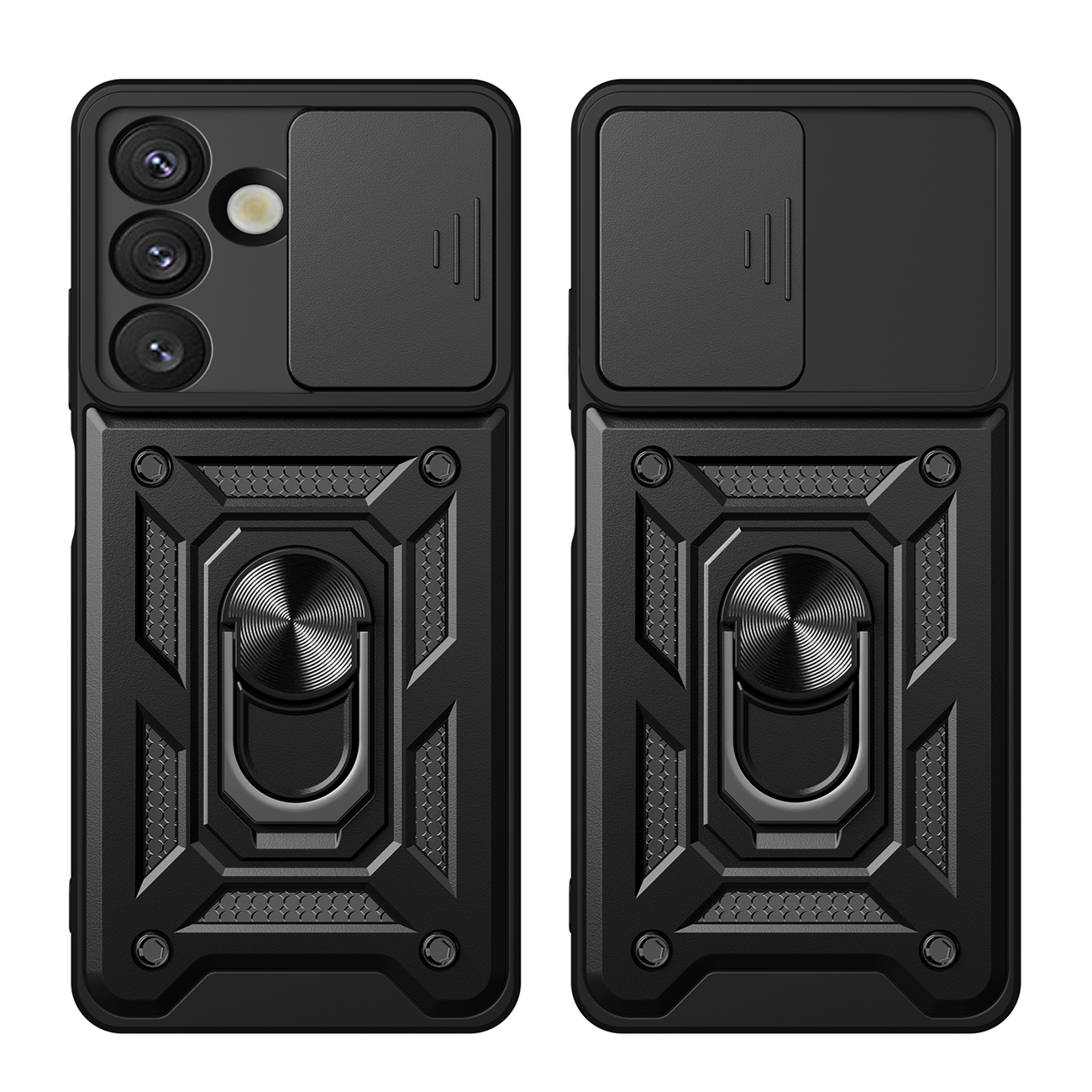 šarvuotas Dėklas Su Fotoaparato Laikikliu, Skirtas "realme 14 Pro 5g Hybrid Armor Camshield" - Juodas