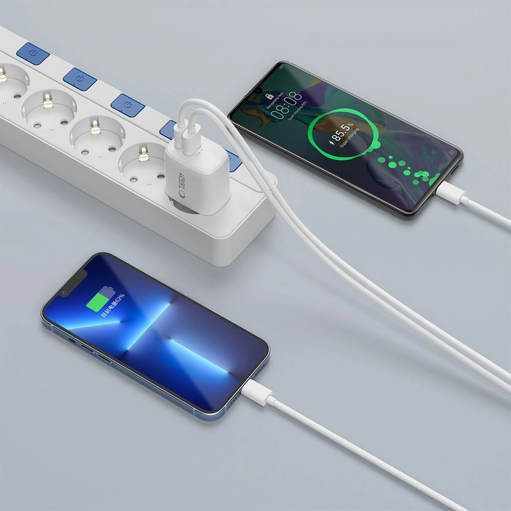 Nca20 Usb-a Usb-c Pd Qc 20 W Tinklo įkroviklis Su 1 M Ilgio Usb-c Kabeliu - Baltas