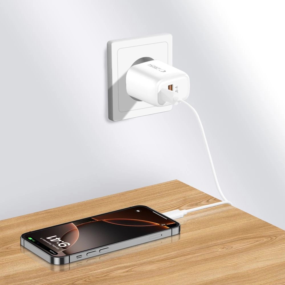 Nca20 Usb-a Usb-c Pd Qc 20 W Tinklo įkroviklis Su 1 M Ilgio Usb-c Kabeliu - Baltas