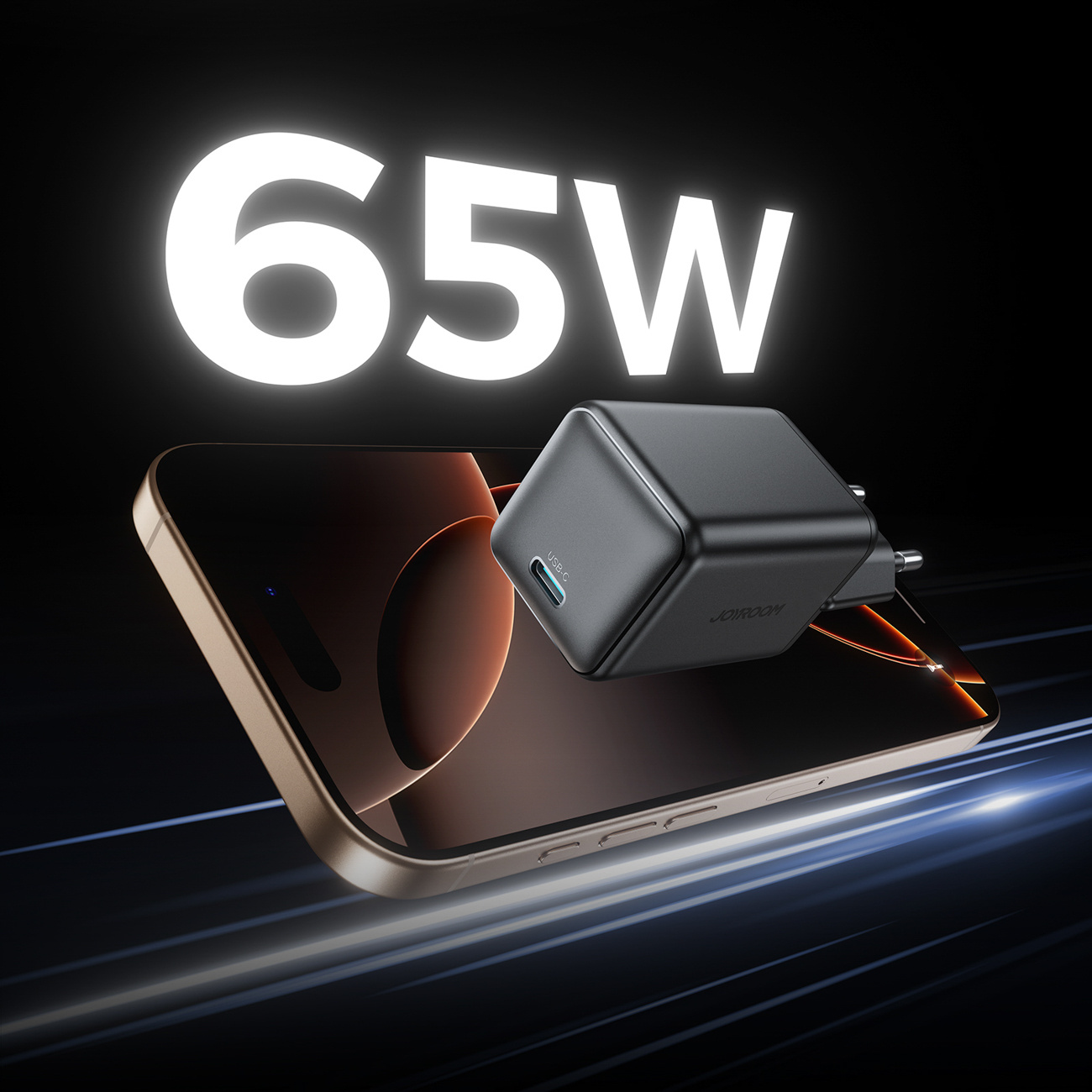 Usb-c Es Tinklo įkroviklis 65 W - Juodas