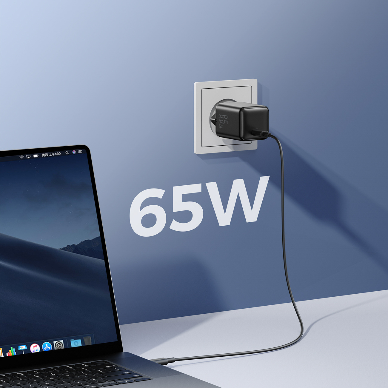 Usb-c Es Tinklo įkroviklis 65 W - Juodas