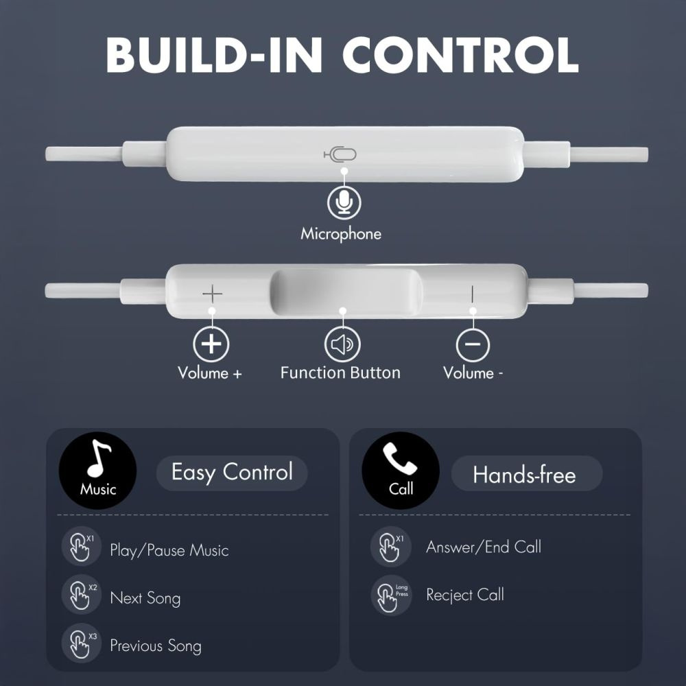 Ultraboost Core G2 Usb-c 120 Cm Ilgio Laidinės į Ausis įstatomos Ausinės Su Mikrofonu - Baltos Spalvos