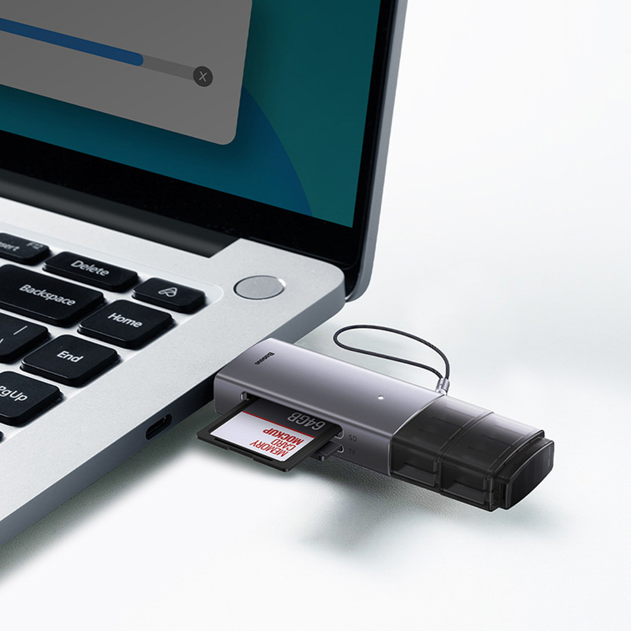 Usb-a Usb-c Sd Tf Atminties Kortelių Skaitytuvas - Pilkas