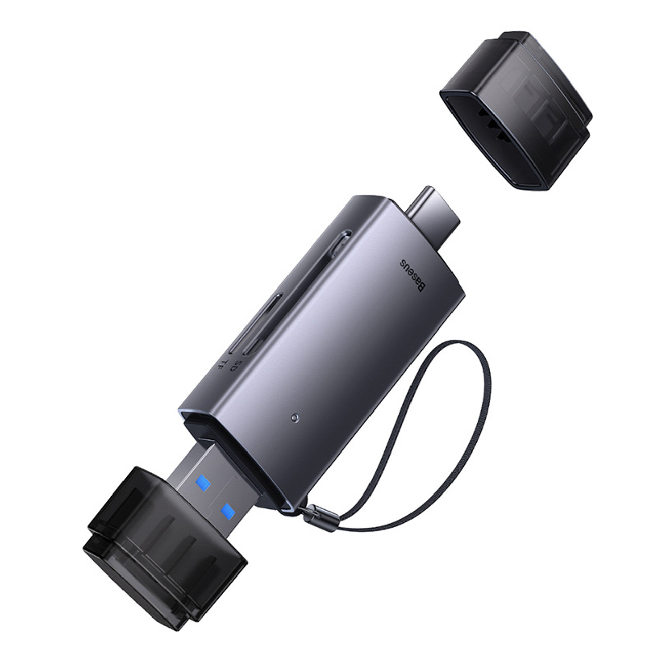 Usb-a Usb-c Sd Tf Atminties Kortelių Skaitytuvas - Pilkas