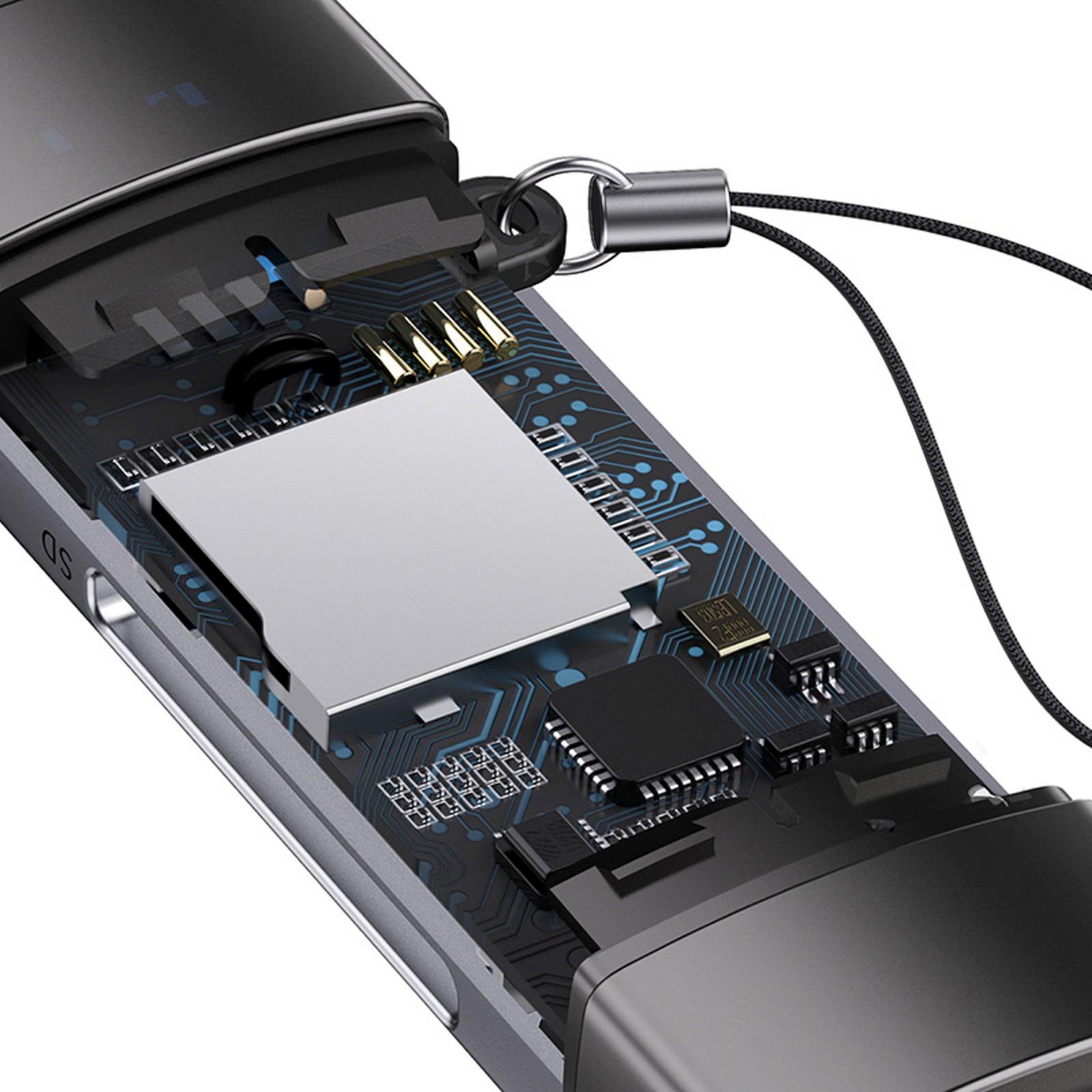 Usb-a Usb-c Sd Tf Atminties Kortelių Skaitytuvas - Pilkas