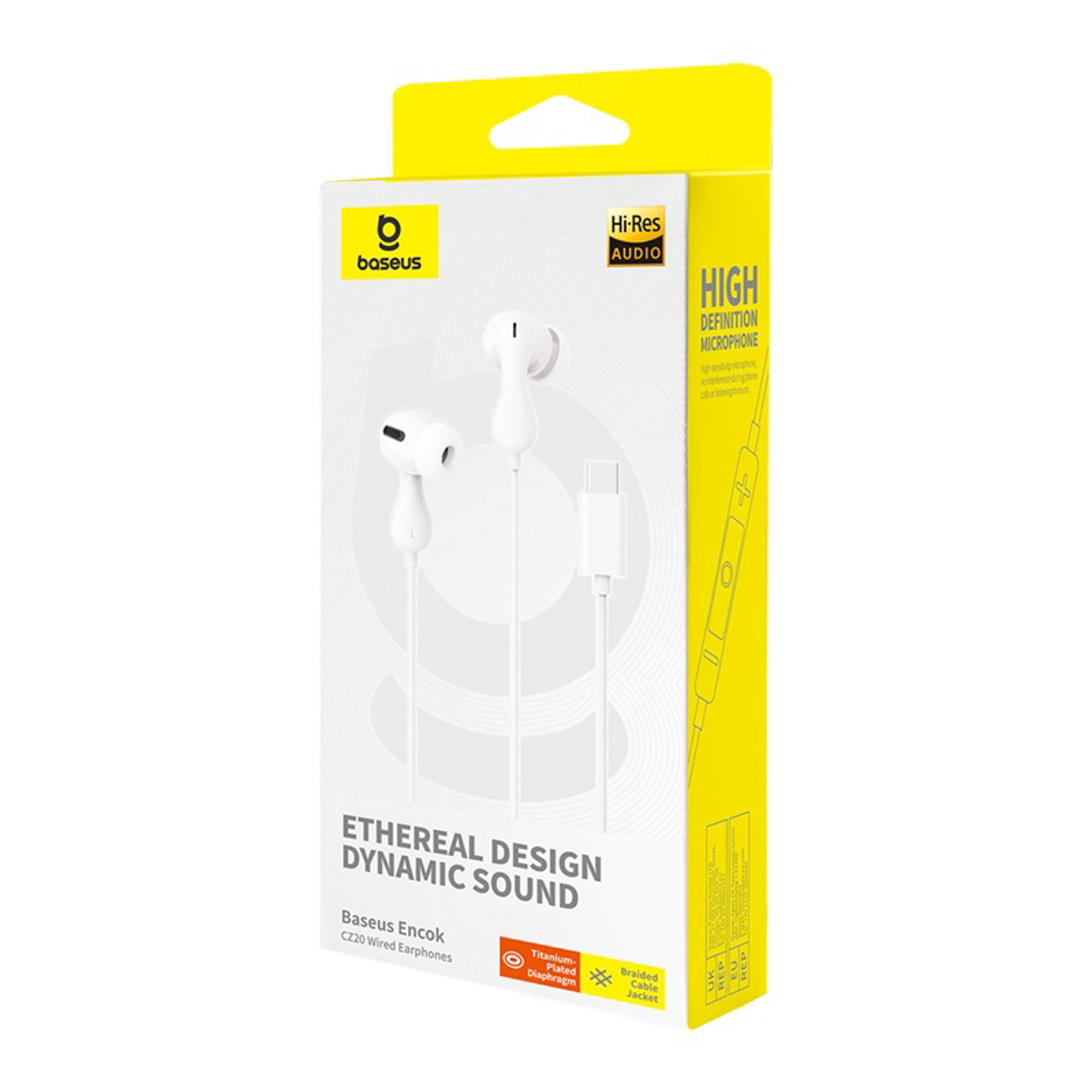 Encok Cz20 Usb-c Laidinės Ausinės į Ausis - Baltos Spalvos