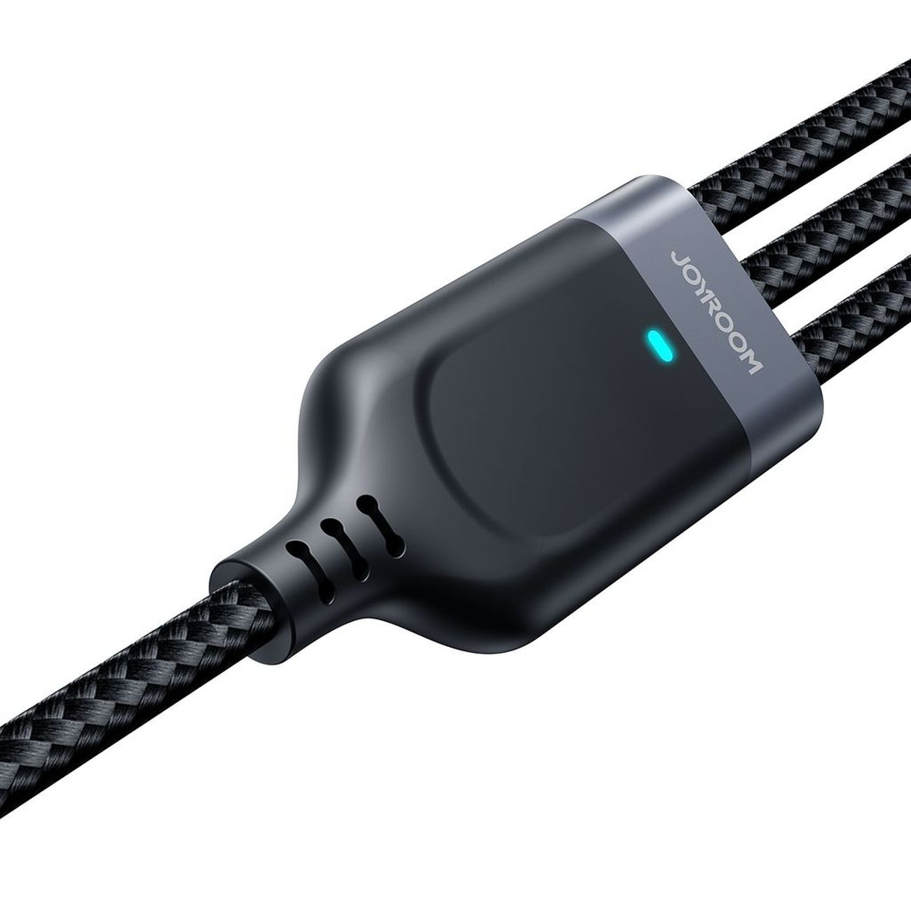 Kabelis 3in1 Usb-a - Lightning Usb-c Microusb 1,2 M - Juodas