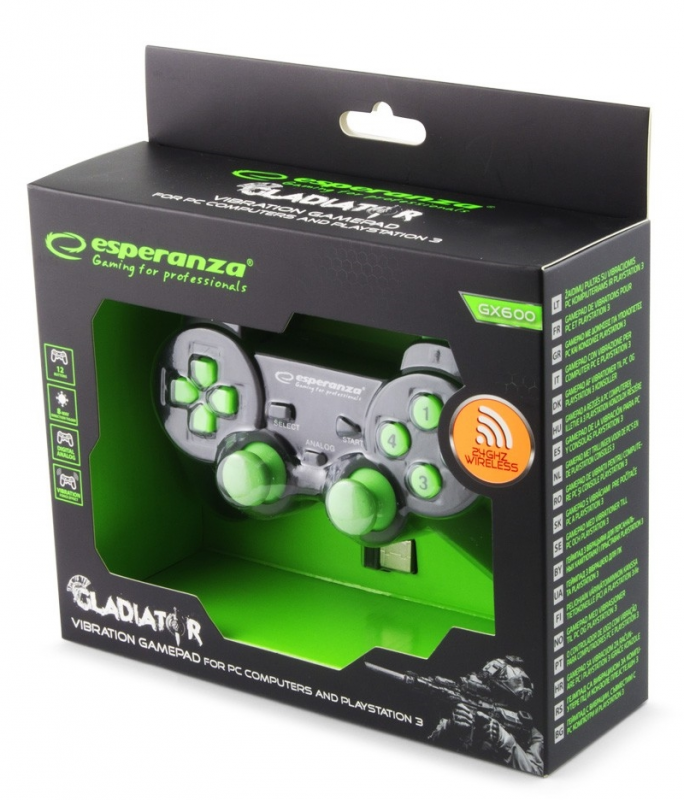 Žaidimų pultas Esperanza Gladiator EGG108G, juoda/žalia