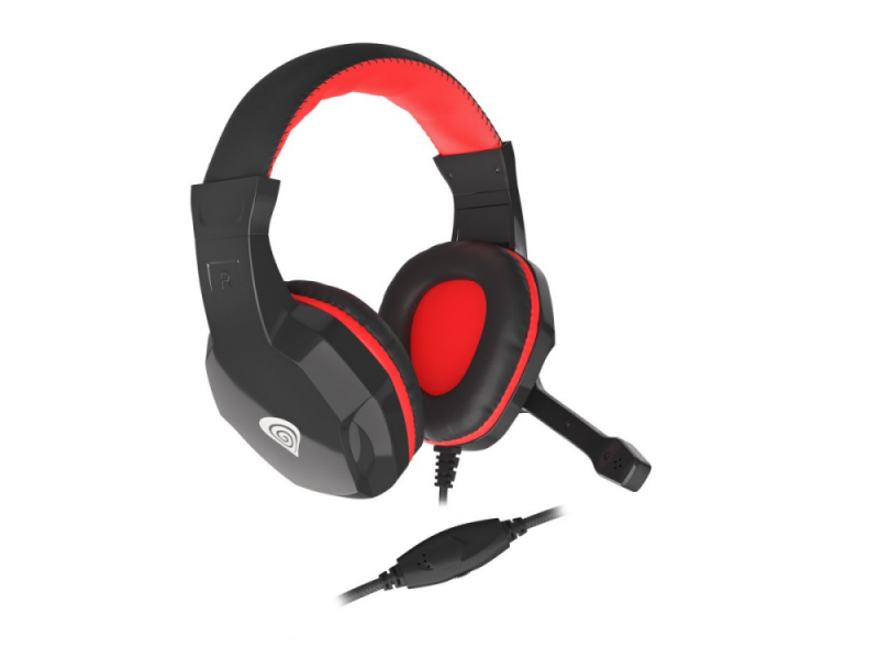 Ausinės Su Mikrofonu Natec Genesis Argon 110 Black-red