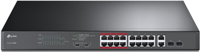 Tp-link Komutatorius Tl-sl1218mp (16x 10/100 Poe+ )