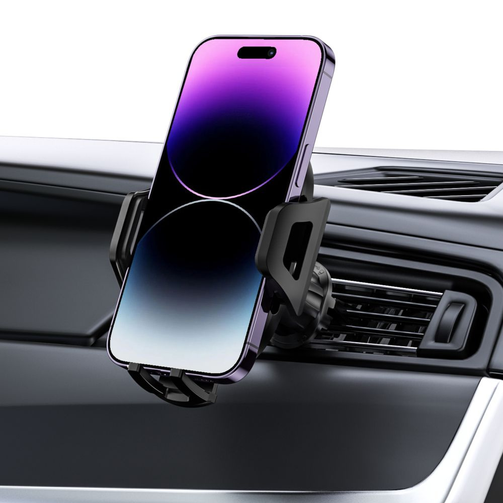 Automobilinio Telefono Laikiklis Kabinoje, Ventiliacijos Angose V5 - Juodas