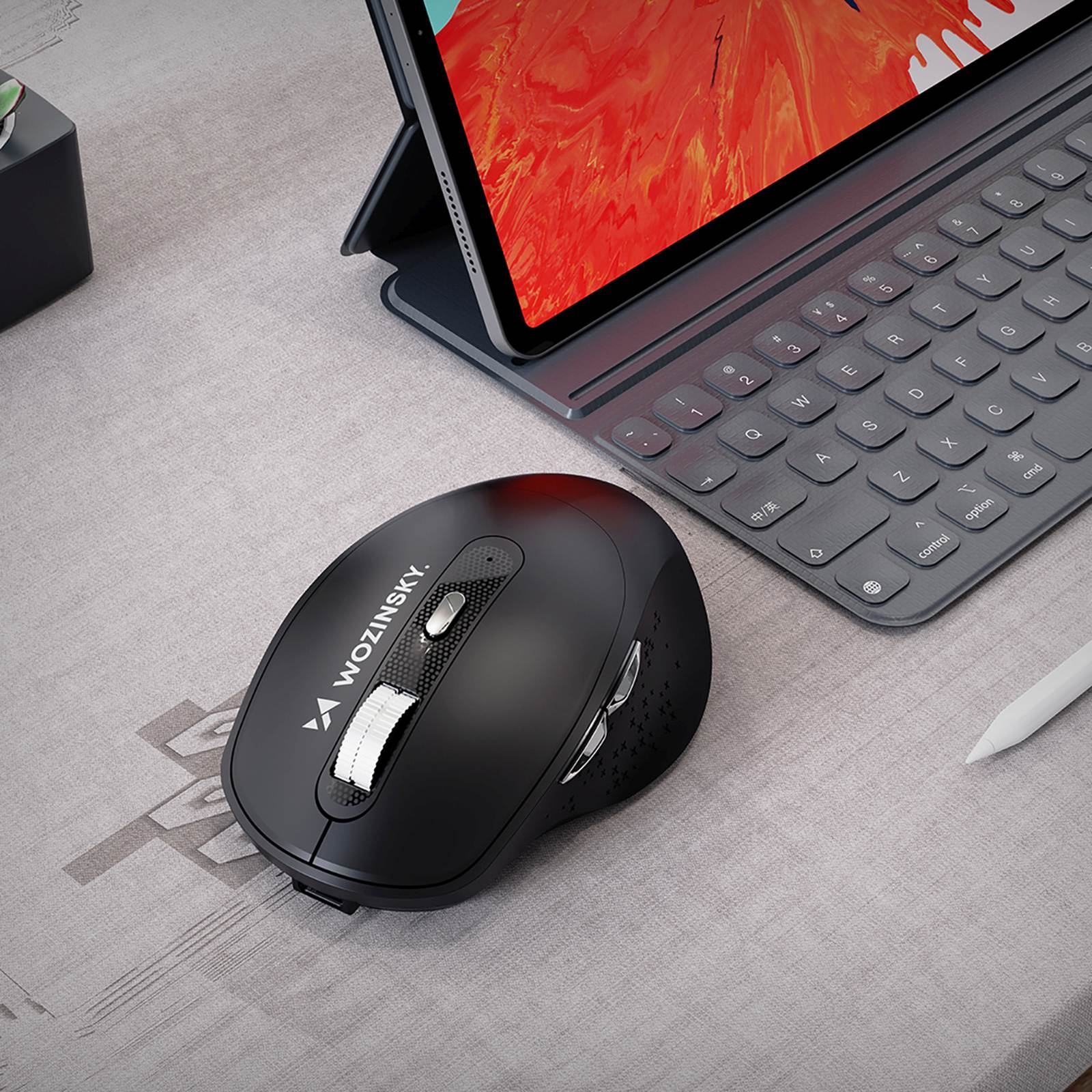Belaidė Ergonominė Pelė 6 Mygtukai "bluetooth" 1600 Dpi - Juoda