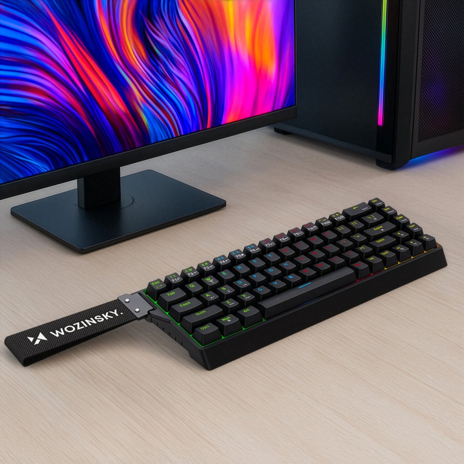 Usb-a Rgb Apšviečiama Mechaninė žaidimų Klaviatūra - Juoda
