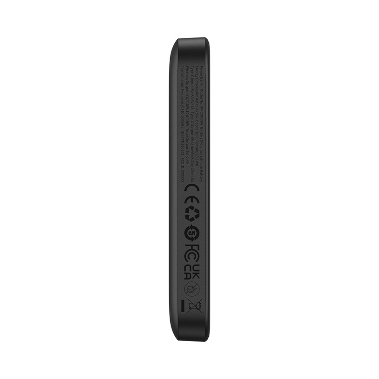 Indukcinis Maitinimo šaltinis 6000 Mah 20 W Su Usb-c Kabeliu Magnetic Mini Air - Juodas