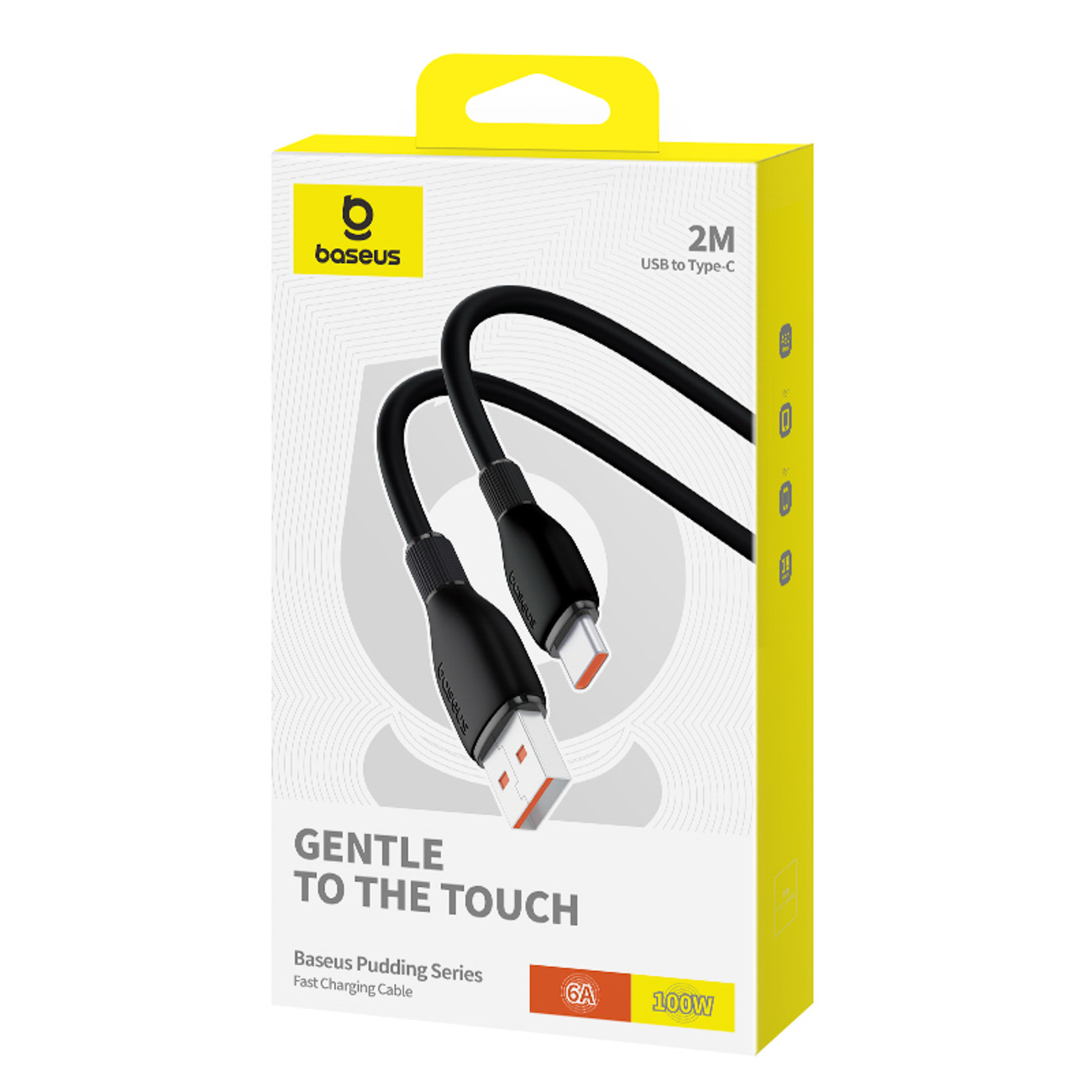 Usb-a - Usb-c Kabelis "pudding Series" 100w 2 M - Juodas