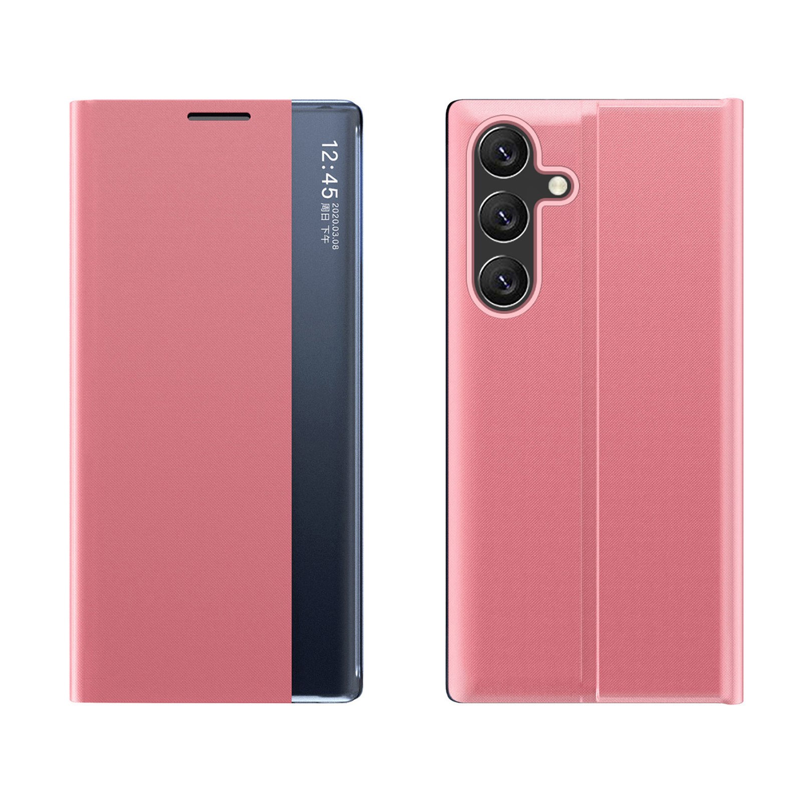 Dėklas Su Atlenkiamu Dangteliu Ir Stovu, Skirtas "samsung Galaxy S25 New Sleep Case" - Rožinis