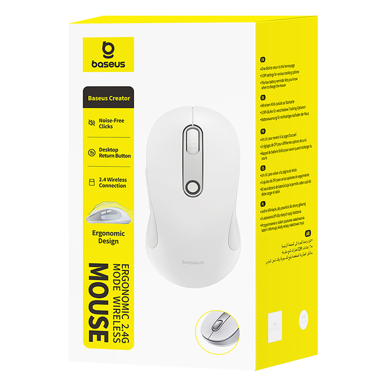 Belaidė Usb 2,4 Ghz Ergonominė Pelė F02 - Balta