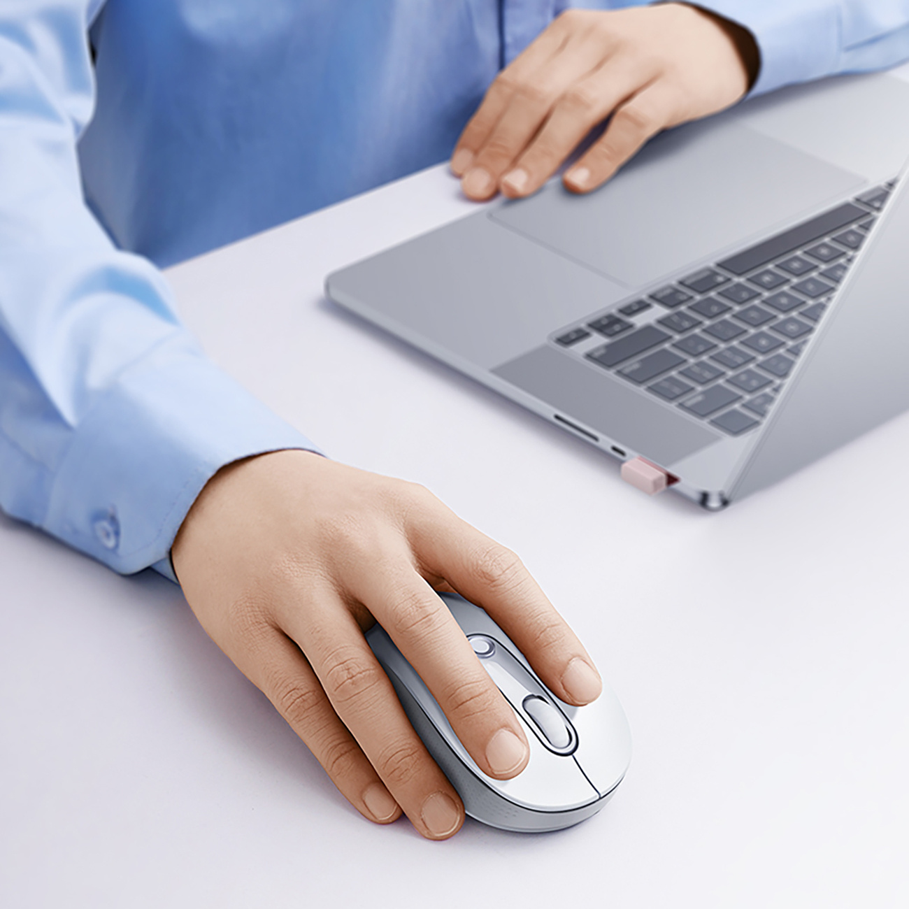 Belaidė Usb 2,4 Ghz Ergonominė Pelė F02 - Balta