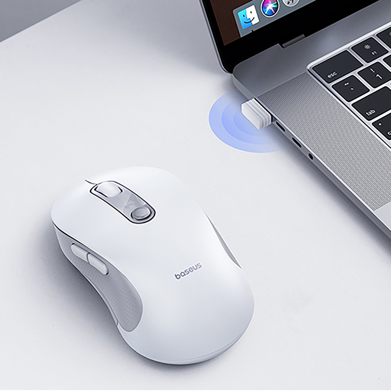 Belaidė Usb 2,4 Ghz Ergonominė Pelė F02 - Balta