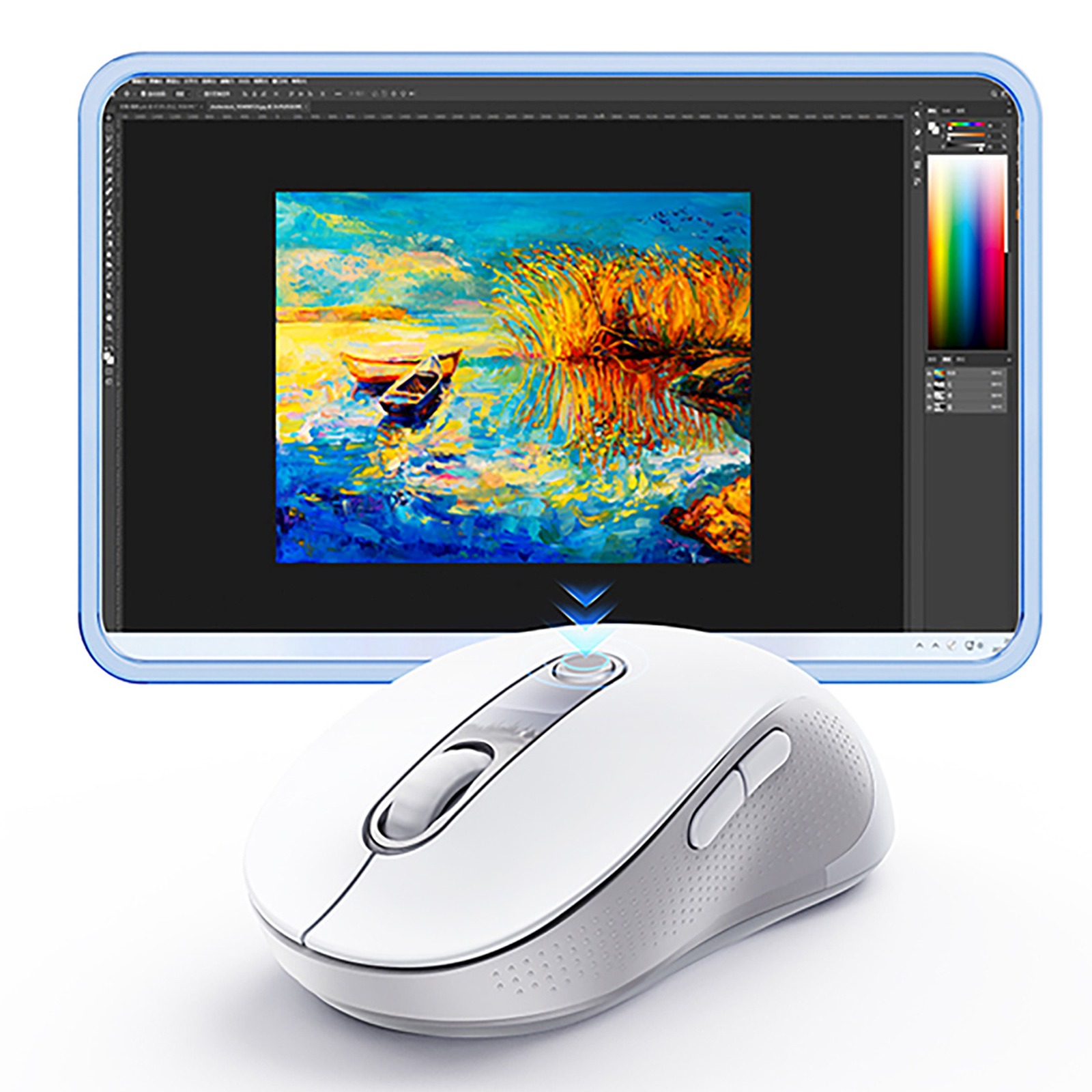 Belaidė Usb 2,4 Ghz Ergonominė Pelė F02 - Balta