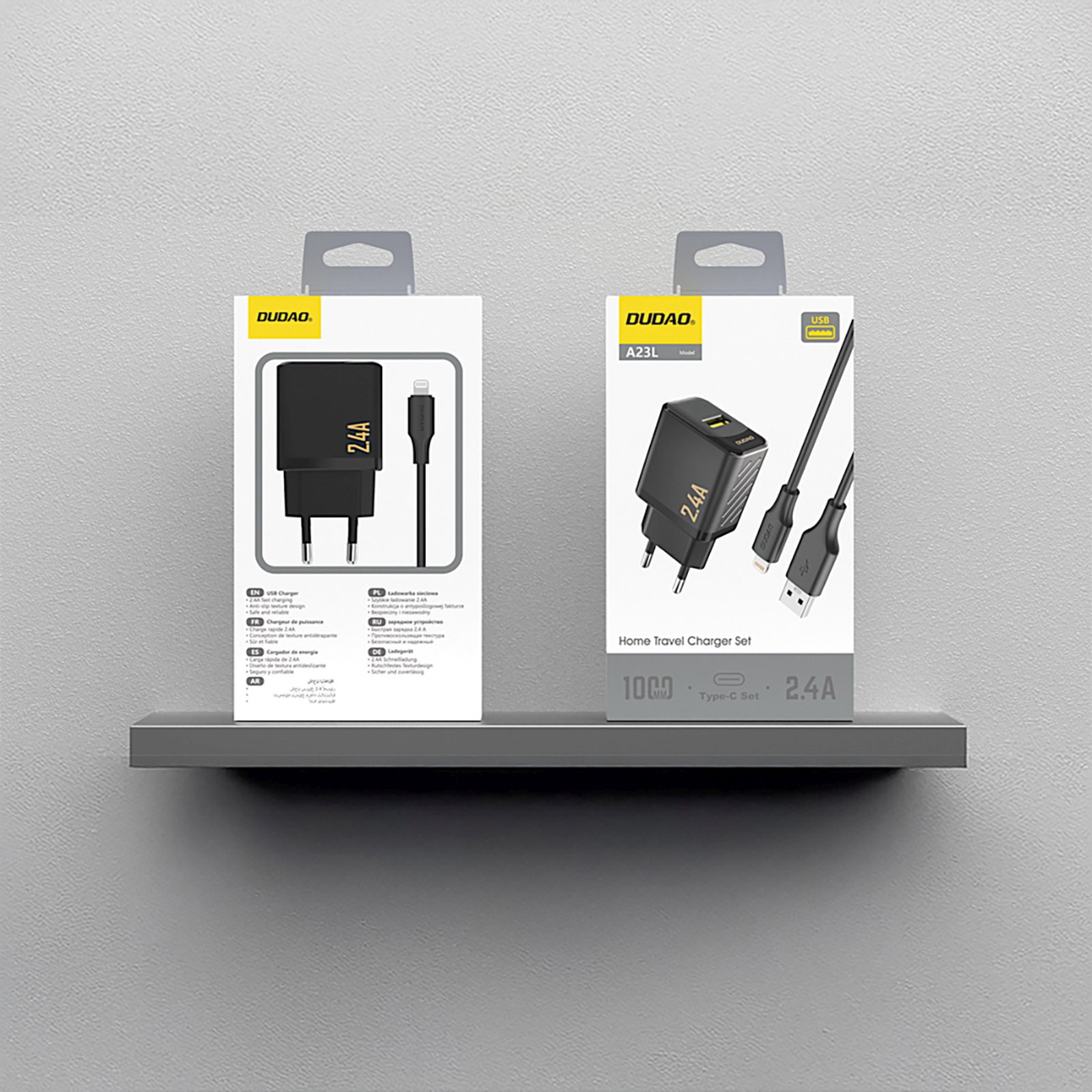 Usb-a Tinklo įkroviklis Su Usb-a Kabeliu - "iphone Lightning" 2,4 A Gan Eu - Juodas