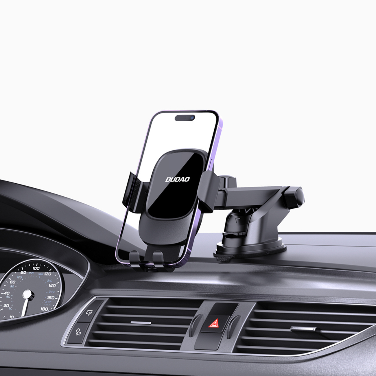 Automobilinis Gravitacinis Laikiklis Išmaniajam Telefonui Su Siurbtuku Ant Priekinio Stiklo - Juodas