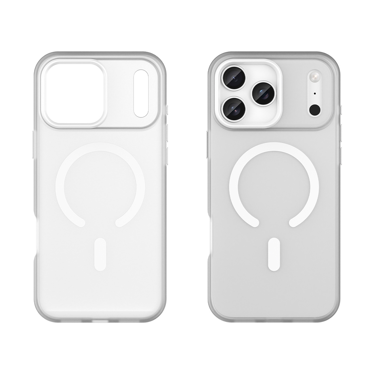 Dėklas "iphone 17 Pro" Magnetinis Abrazyvinis "magsafe" - Matinės Baltos Spalvos