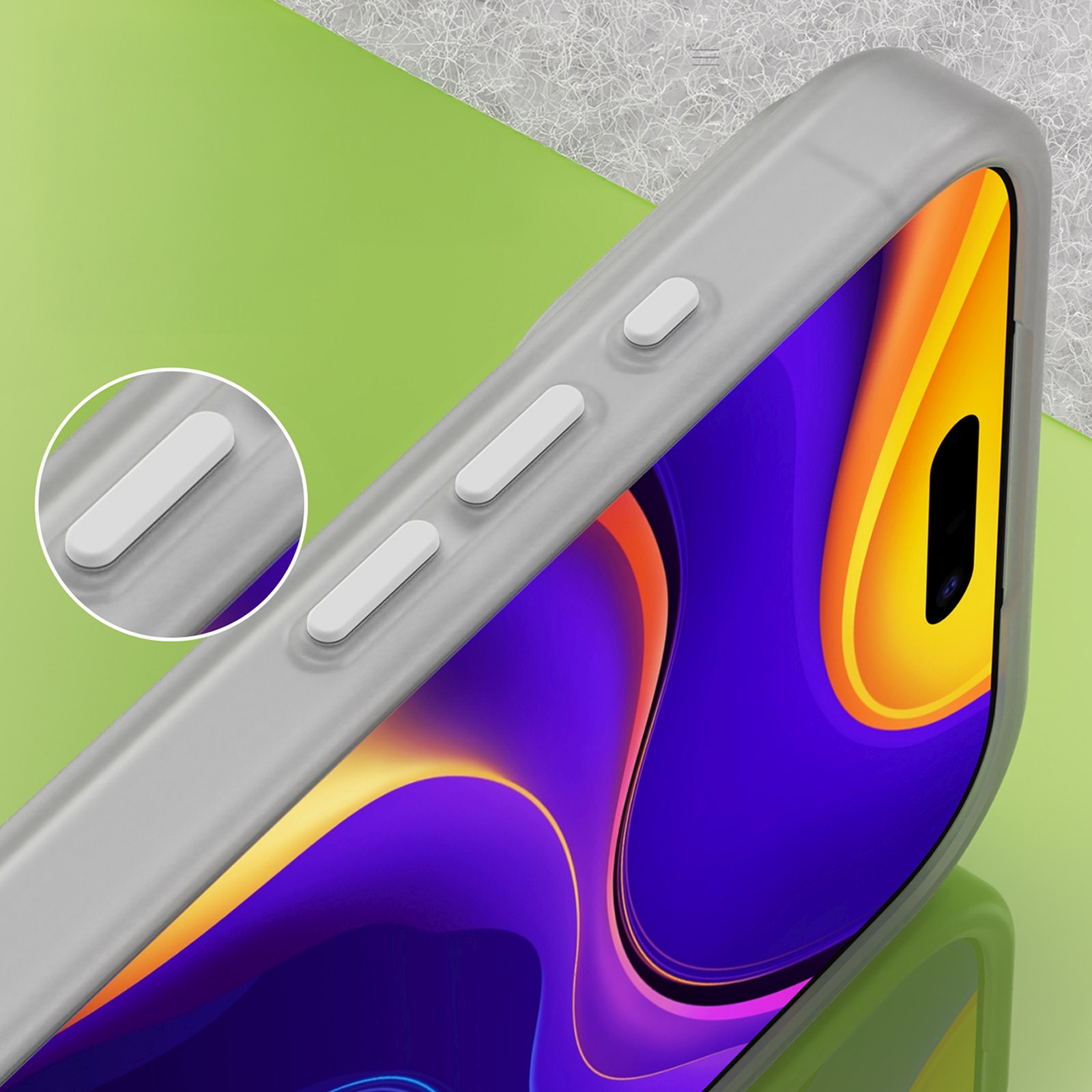 Dėklas "iphone 17 Pro" Magnetinis Abrazyvinis "magsafe" - Matinės Baltos Spalvos