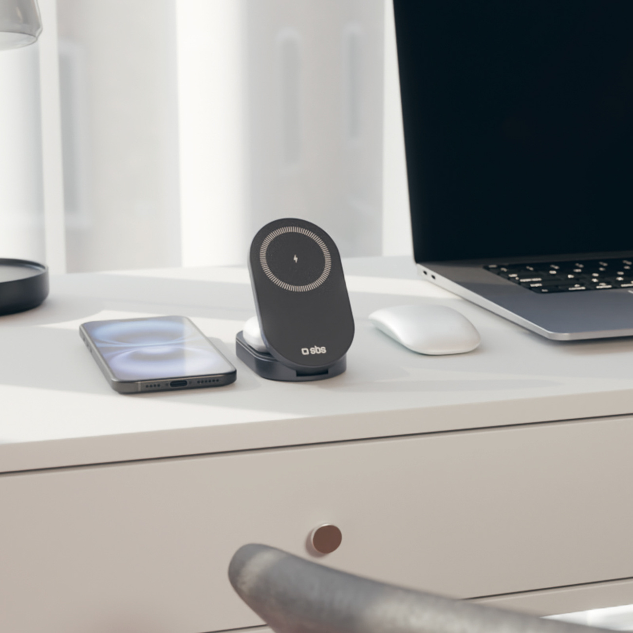 3in1 Sulankstoma Belaidžio įkrovimo Stotelė Iphone Apple Watch Airpods Qi2 Mfi - Juoda